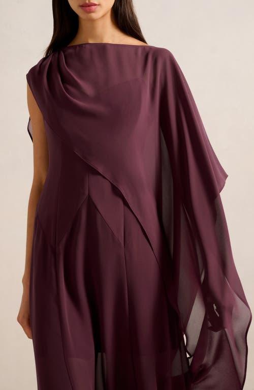 honey sheer maxi dress with cape Forever New Honey Sheer Cape Maxi Dress - Red