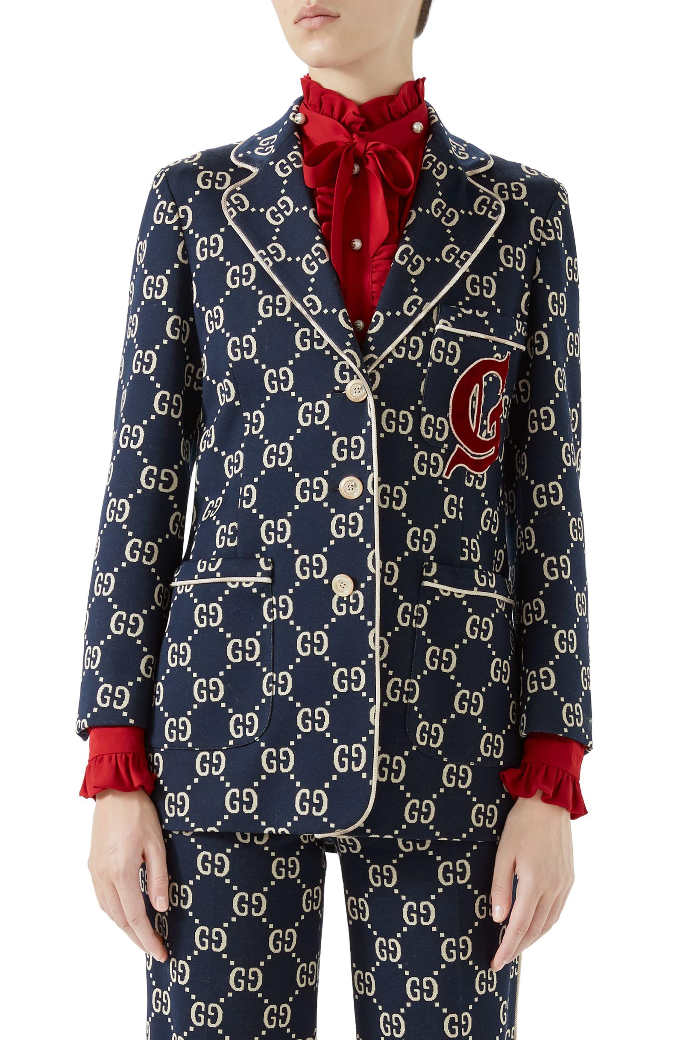 Gucci Cotton GG Jersey Blazer in Navy (Blue) Save 50 Lyst