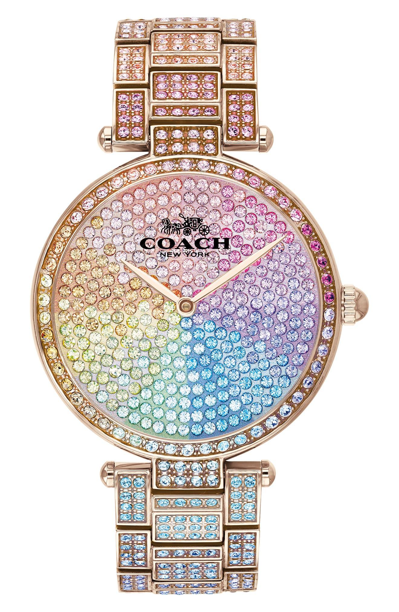 coach rhinestone watch
