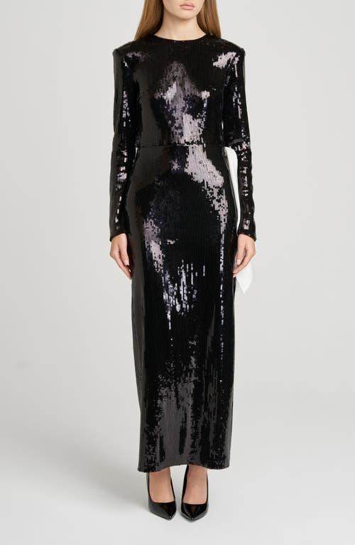 wayf long sleeve wrap dress Sweater Midi Wrap Dress Black / XS