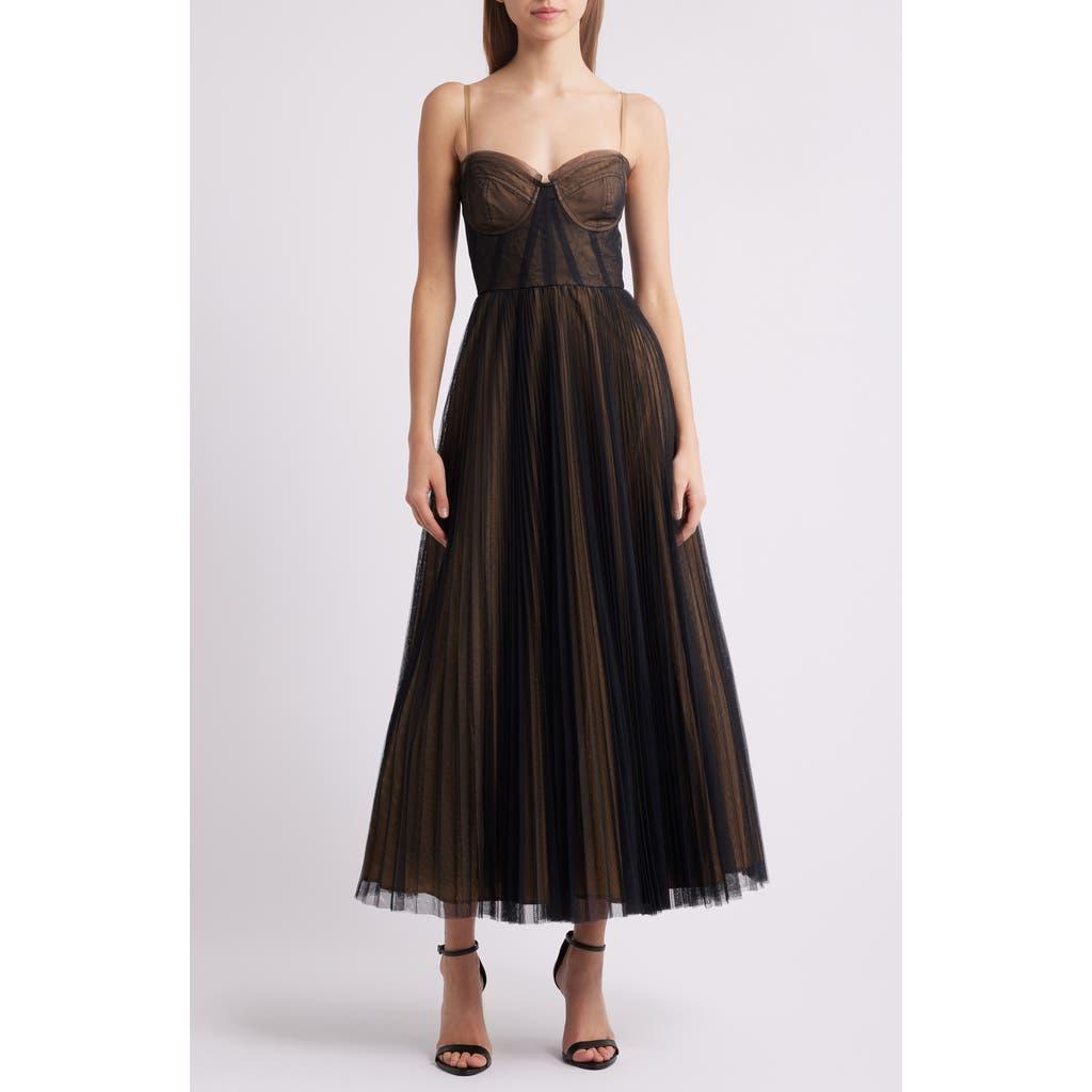 Hutch Corset Pleated Maxi Dress in Black | Lyst