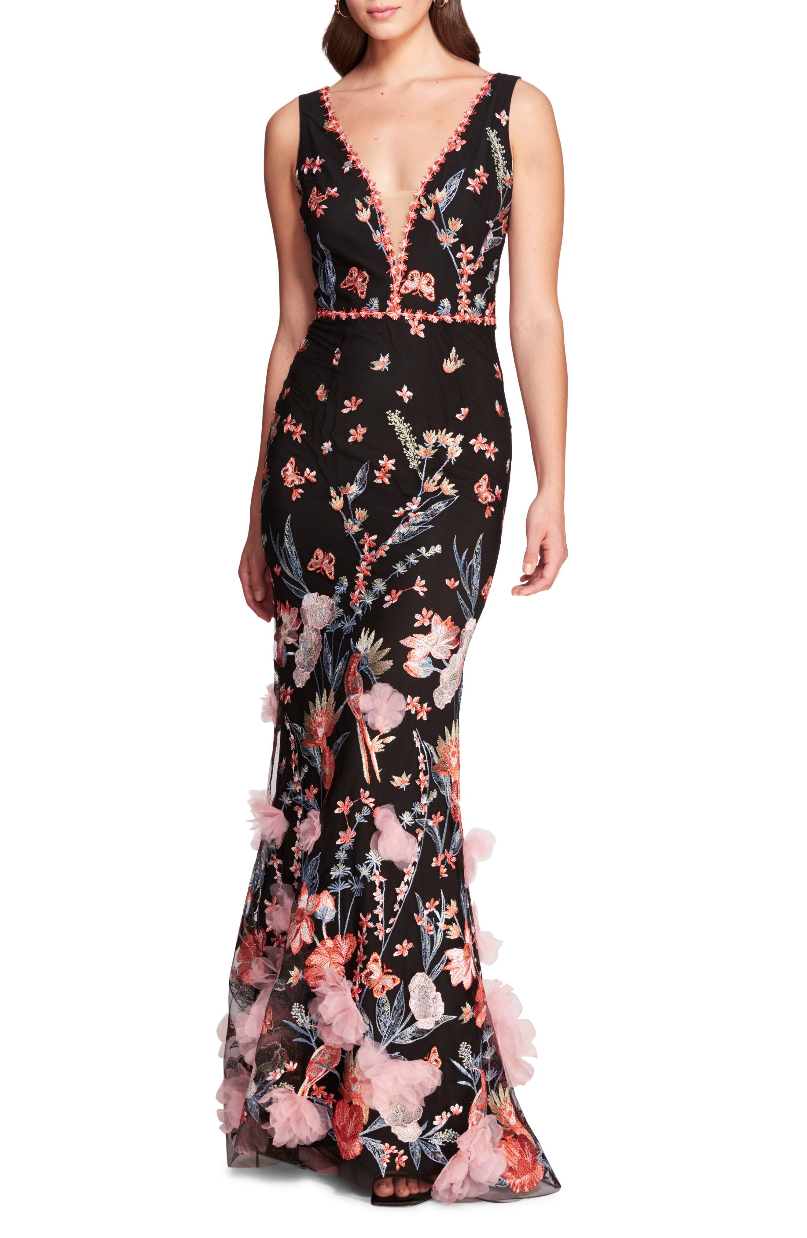 Marchesa notte Butterfly Murmuring Embroidered Mermaid Gown | Lyst