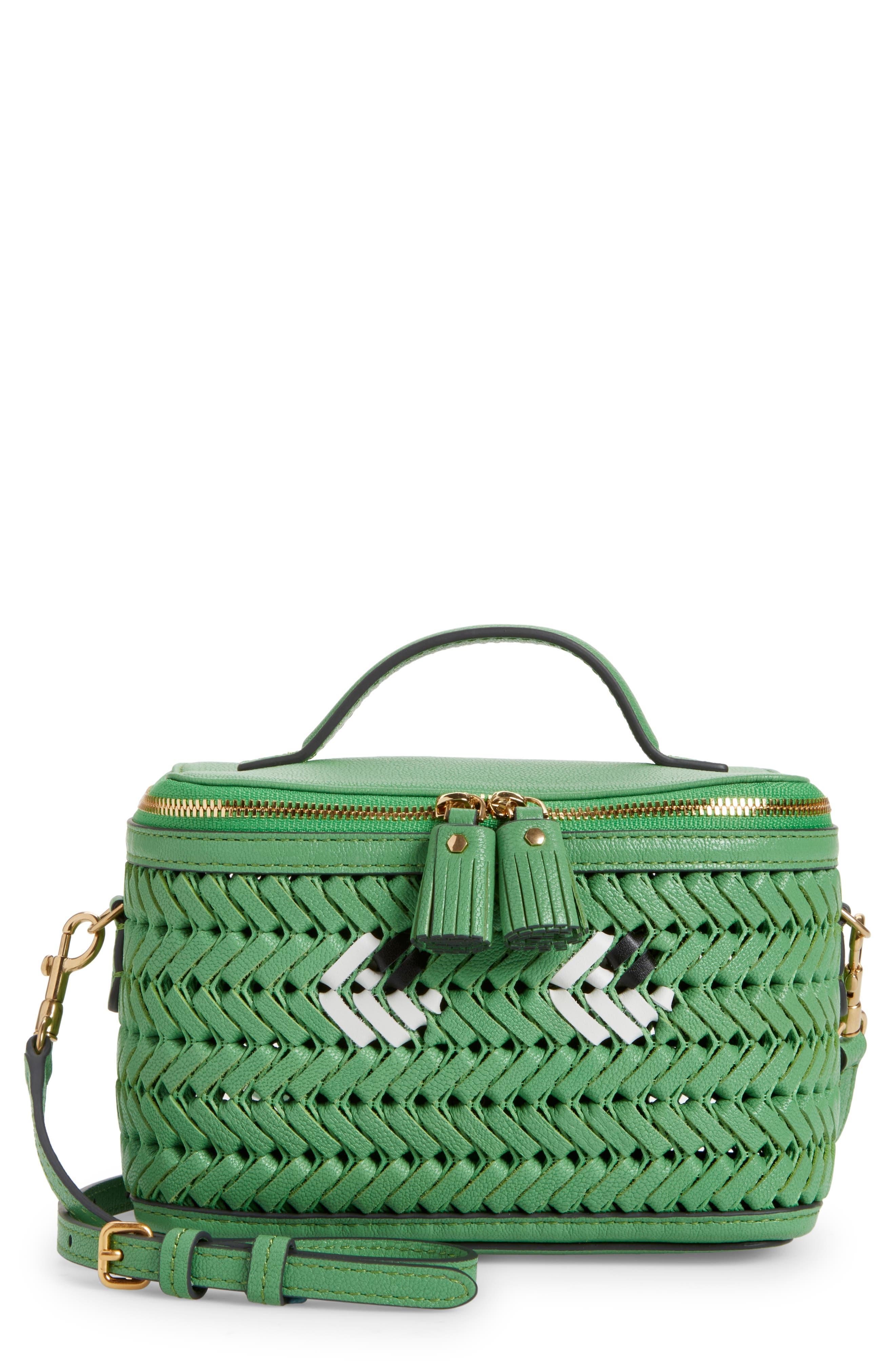 Anya Hindmarch The Neeson Box Eyes Woven Leather Top Handle Bag in