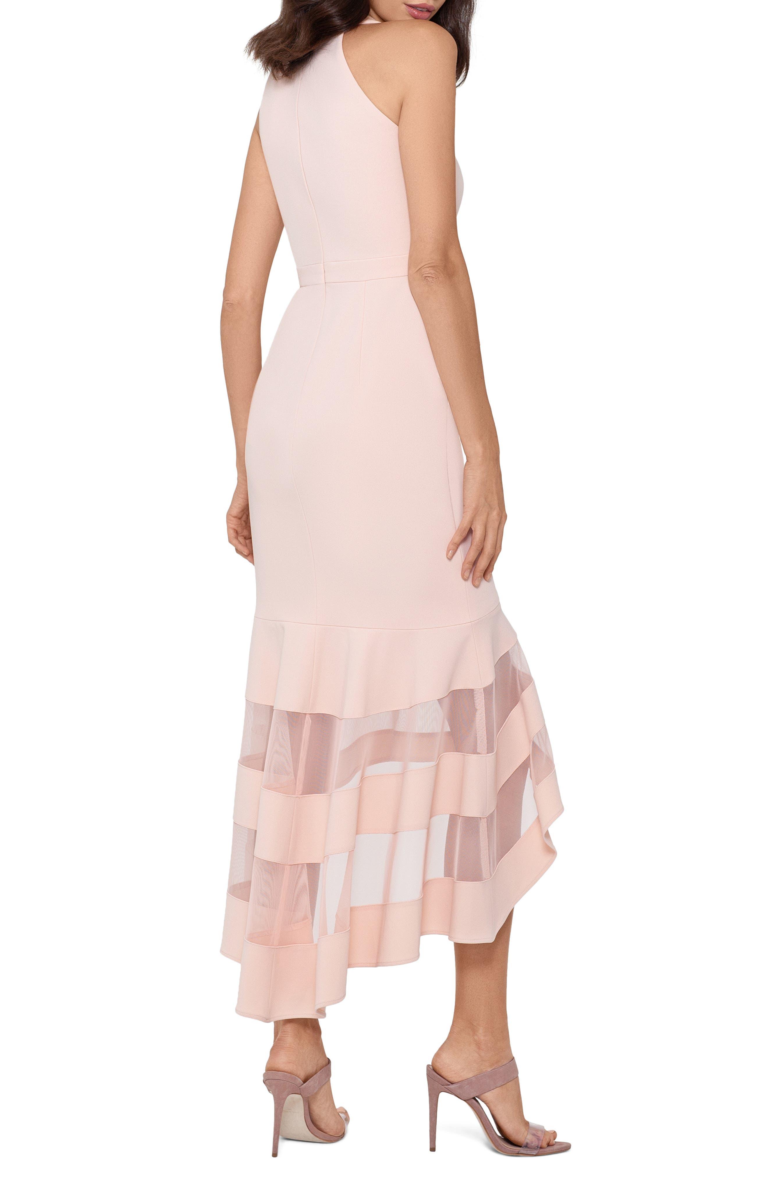 xscape flounce midi dress