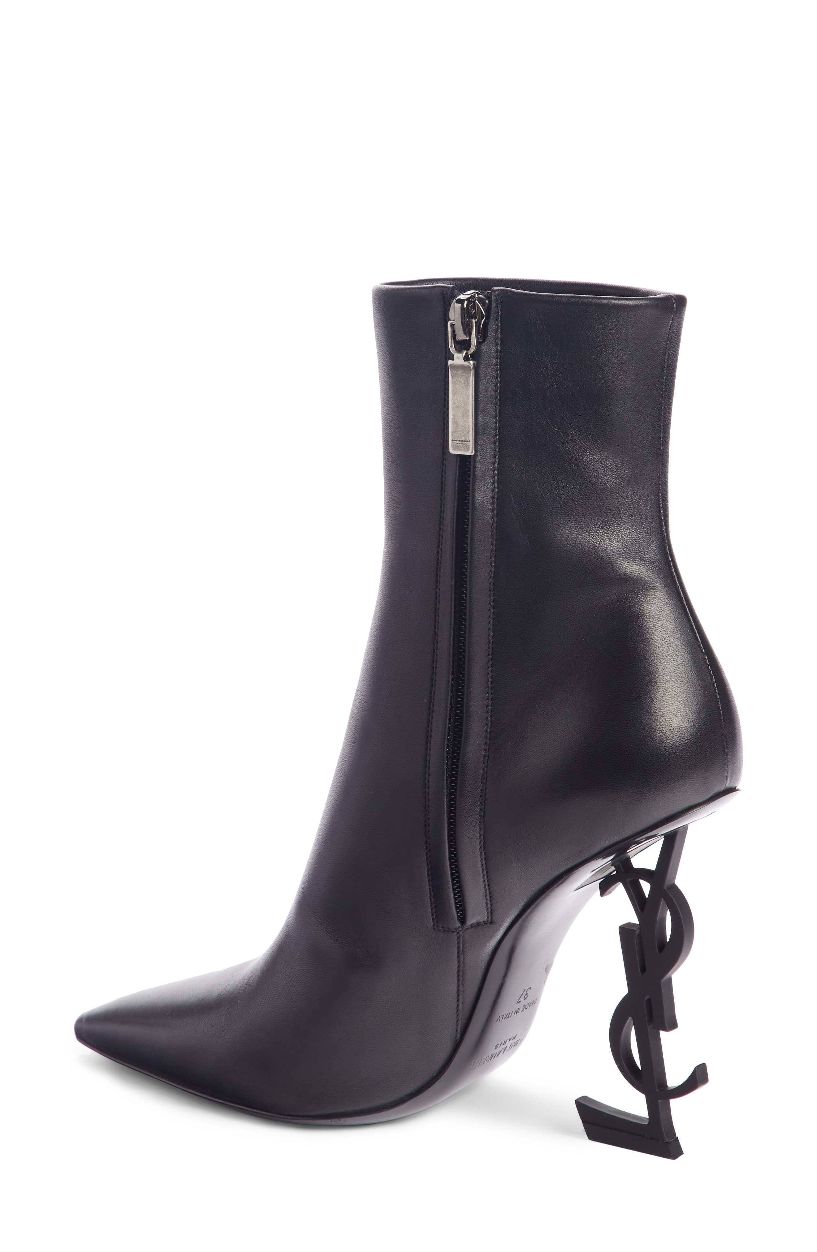 opyum ankle boots in leather with black heel