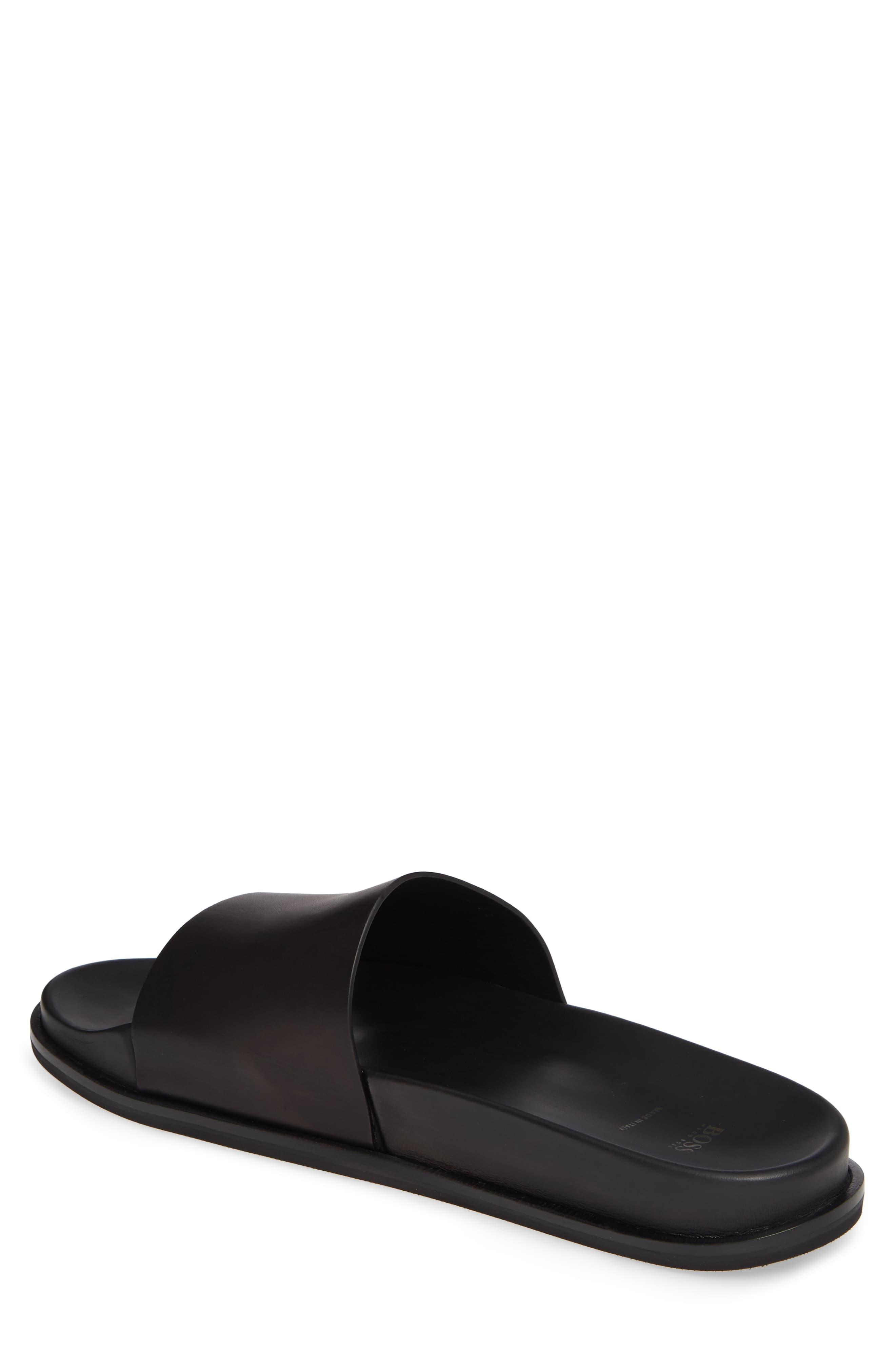 Hugo Boss Cliff Leather Slide Sandal 