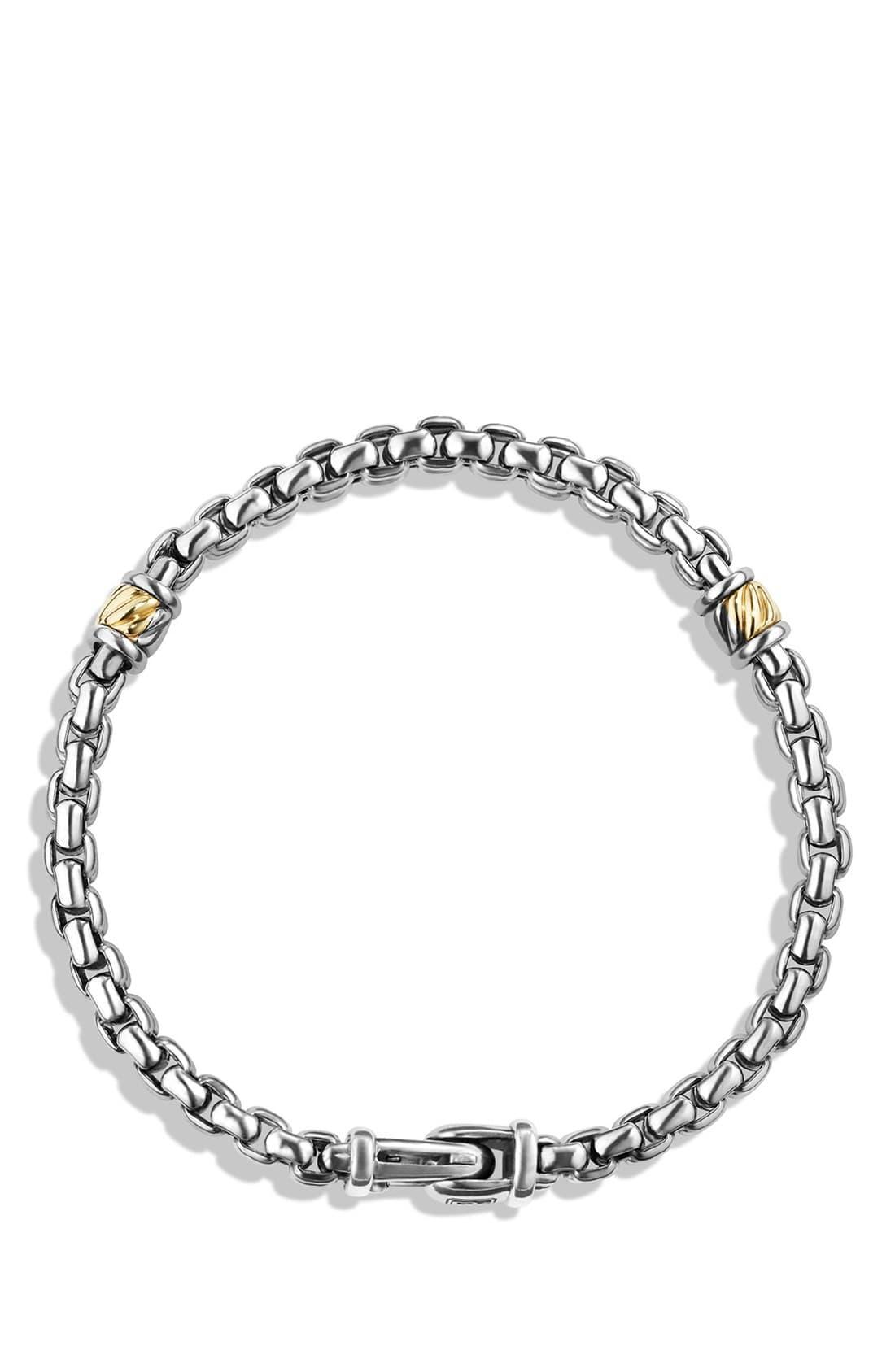 David Yurman Double Row Chain Bracelet With 18k Gold in Two Tone