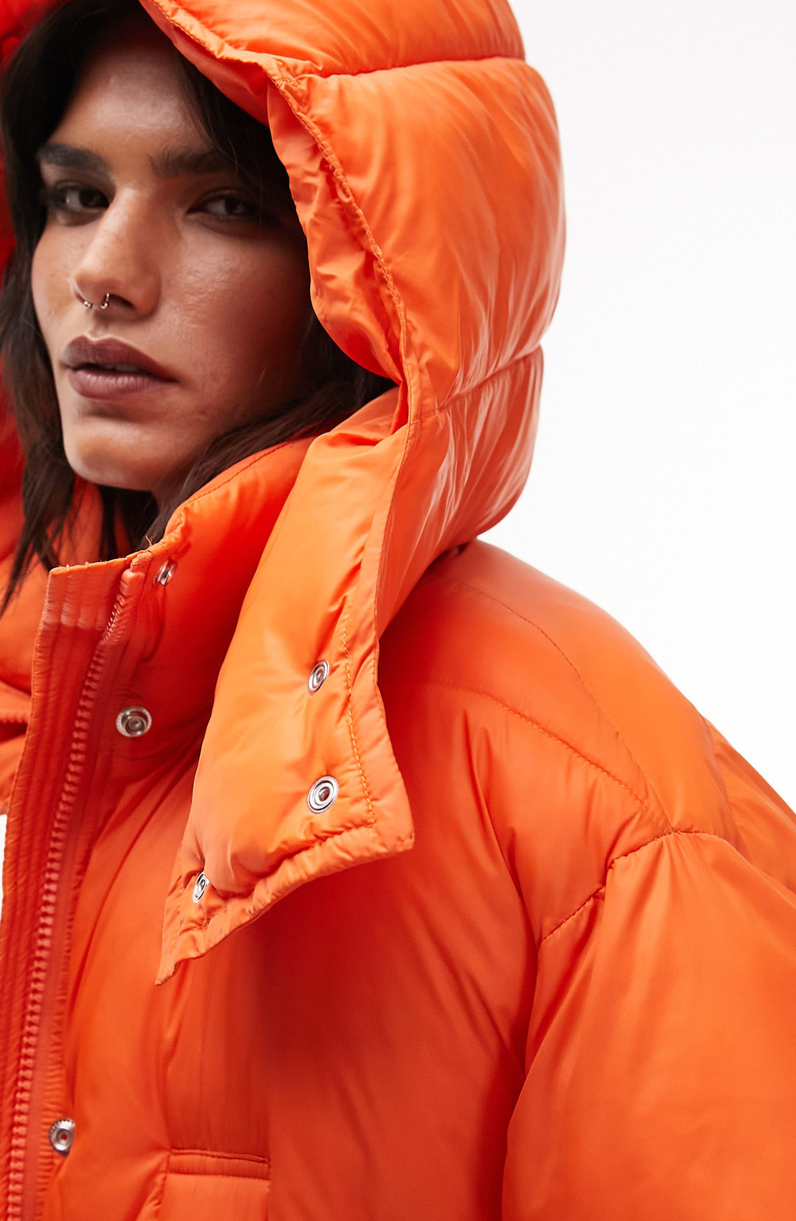 Topshop hooded cheap puffer jacket