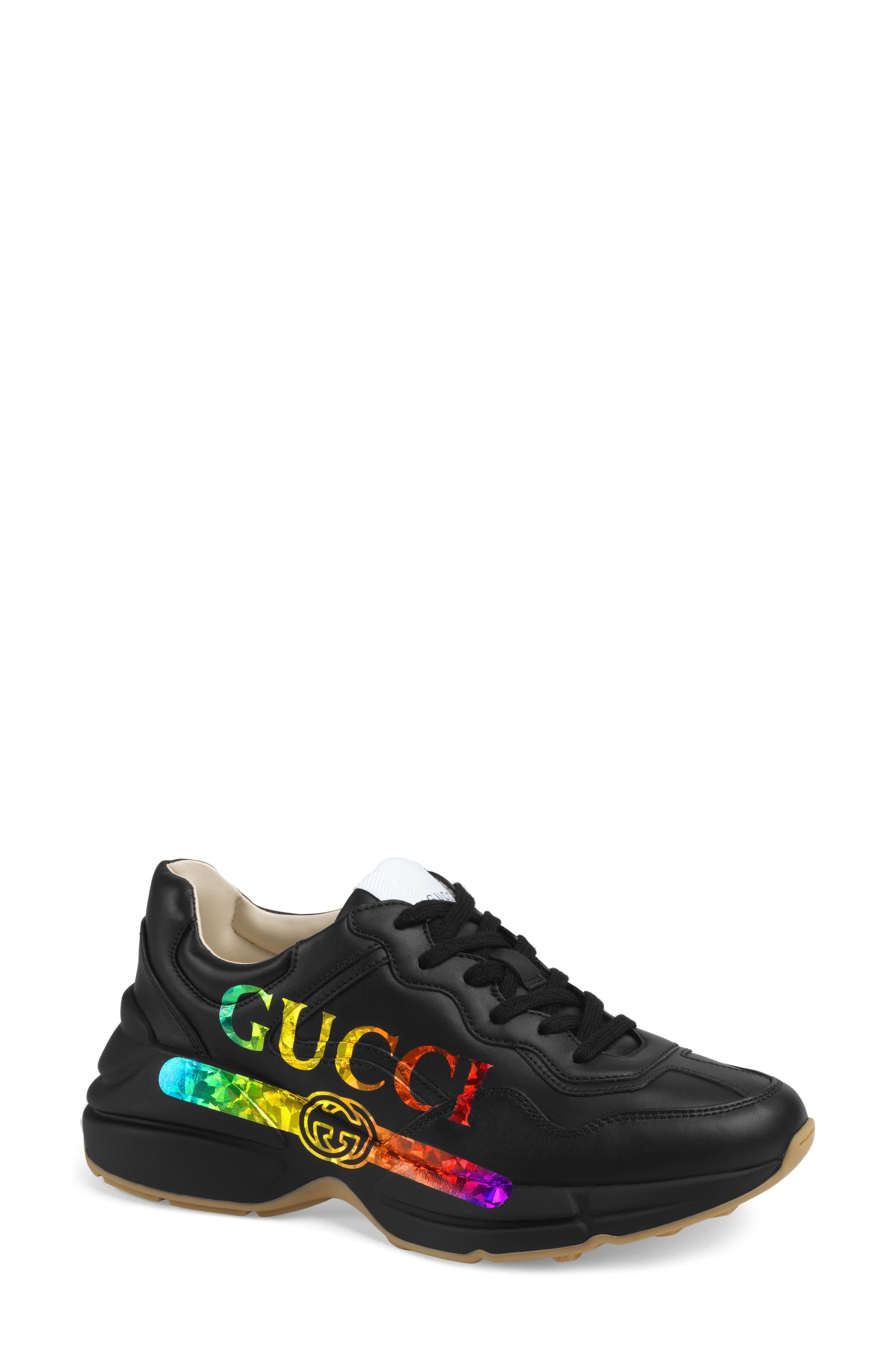 gucci gold rainbow shoes