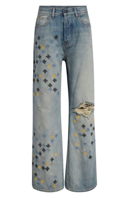 Amiri Ma Quad Embroidered Flare Jeans in Blue for Men | Lyst
