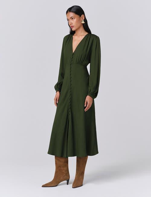 francesca's green wrap dress Ghost Francesca Crepe Button Up Midi in Shop:Dresses