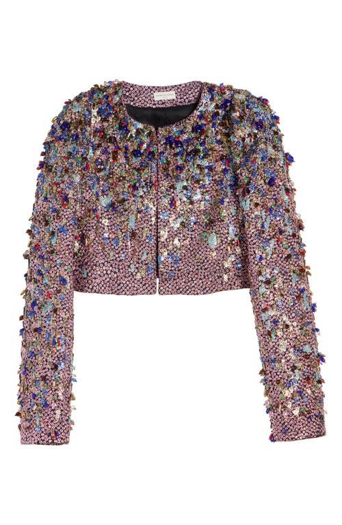 Dries Van Noten Bea Embellished Crop Jacket in Pink | Lyst