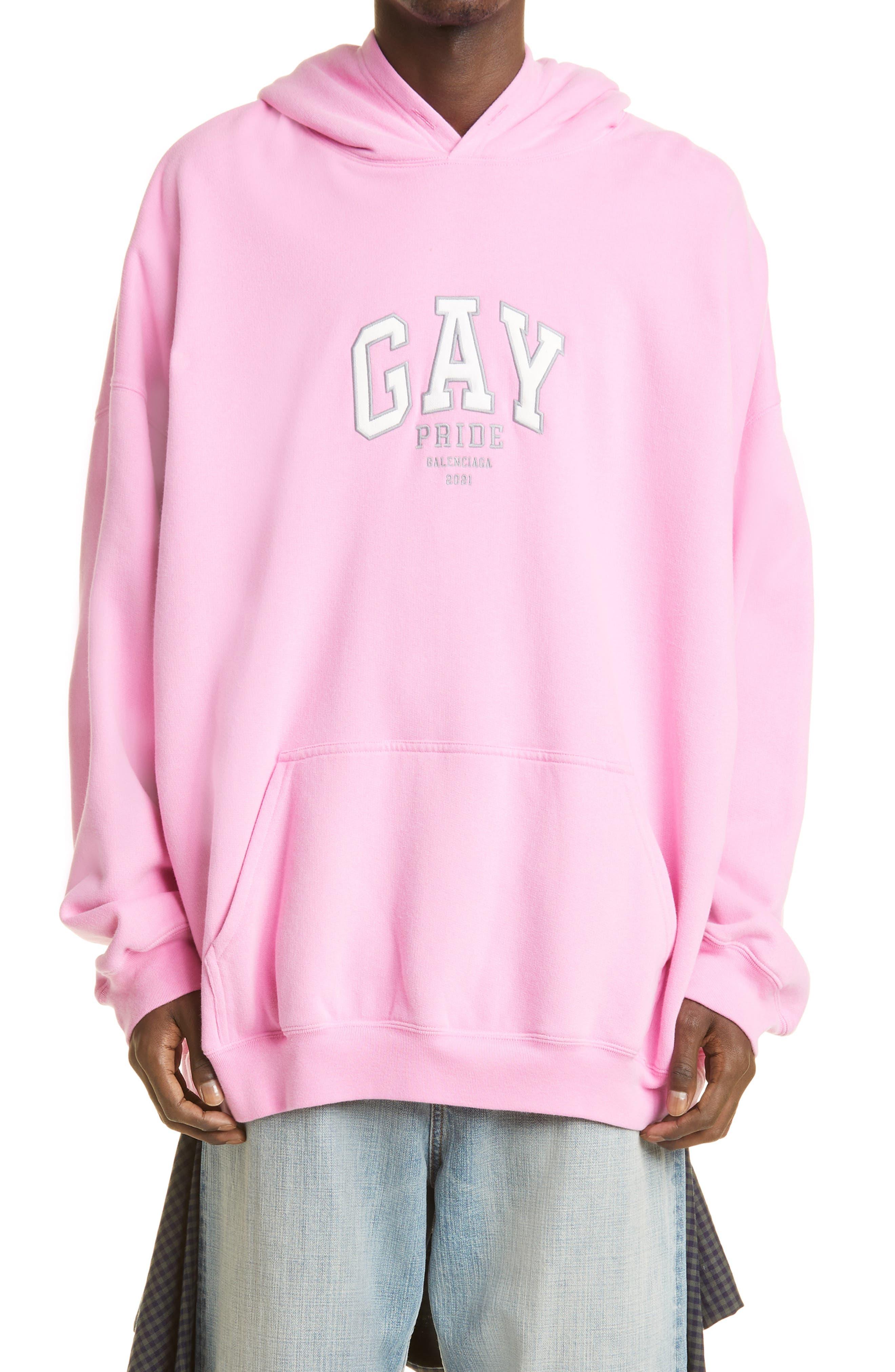 Balenciaga Gay Pride 2021 Oversize Hoodie in Pink for Men | Lyst
