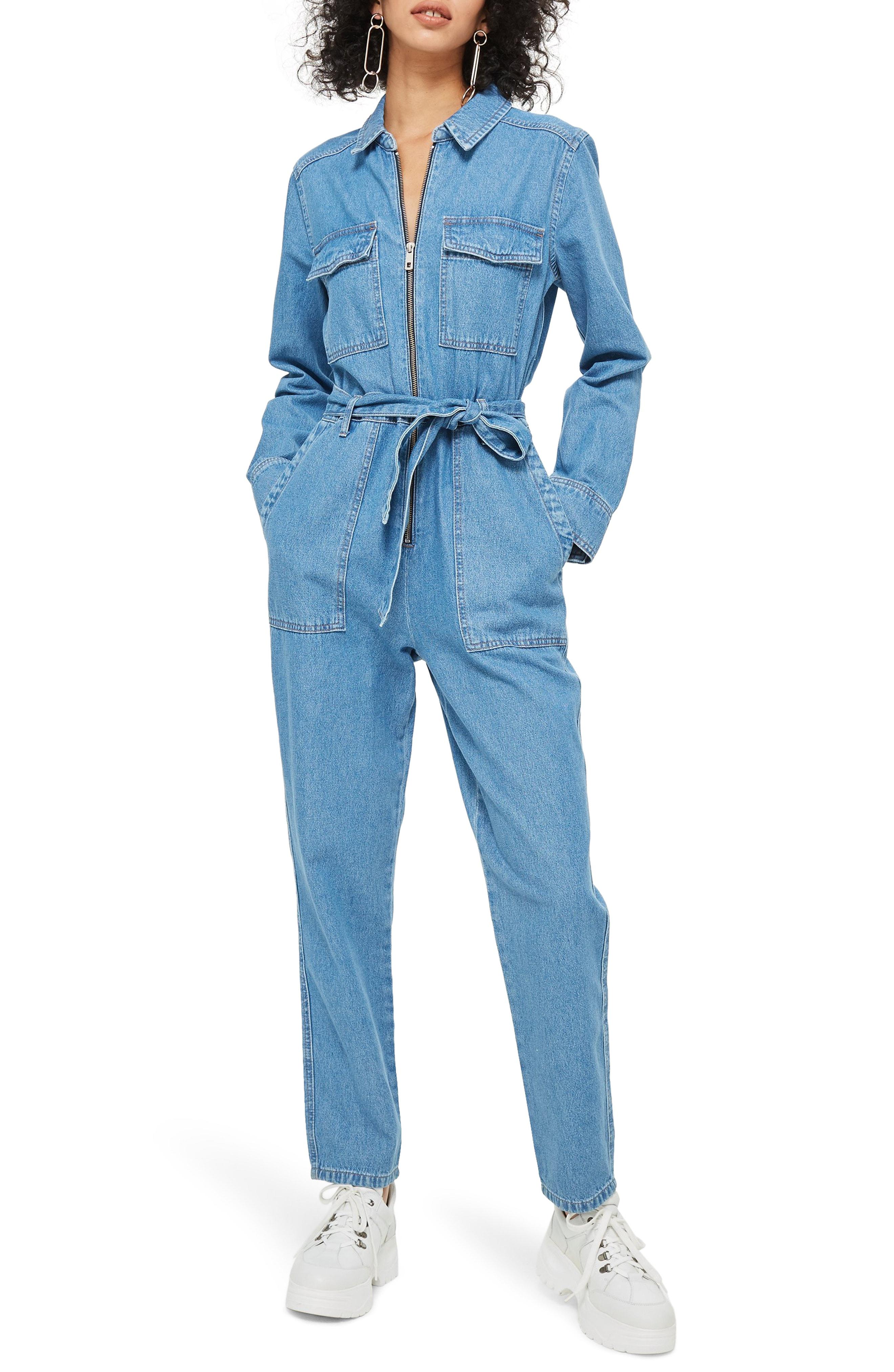 denim romper topshop
