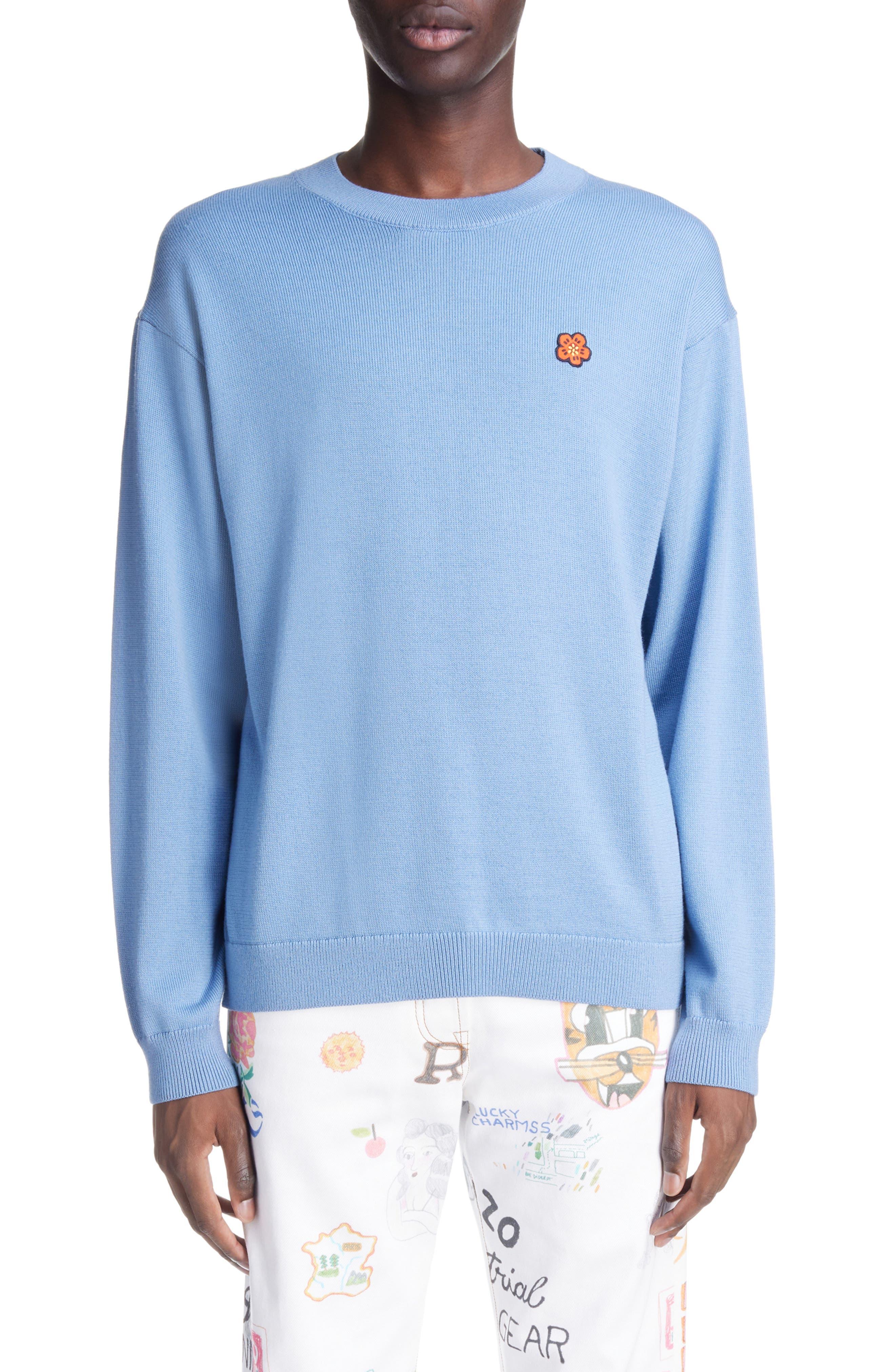 KENZO Boke Flower Wool Crewneck Sweater in Blue for Men Lyst