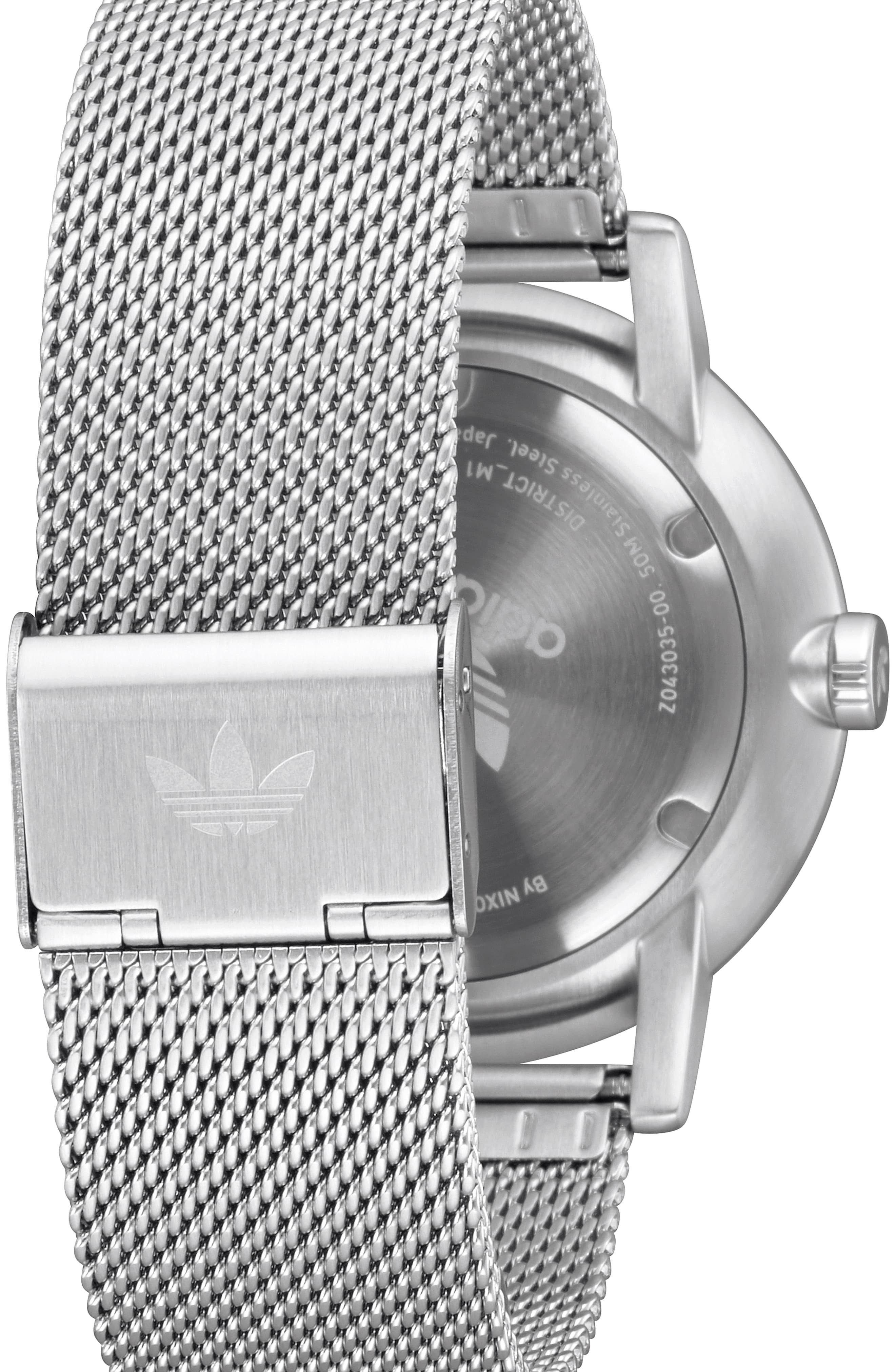 adidas district milanese bracelet watch 40mm