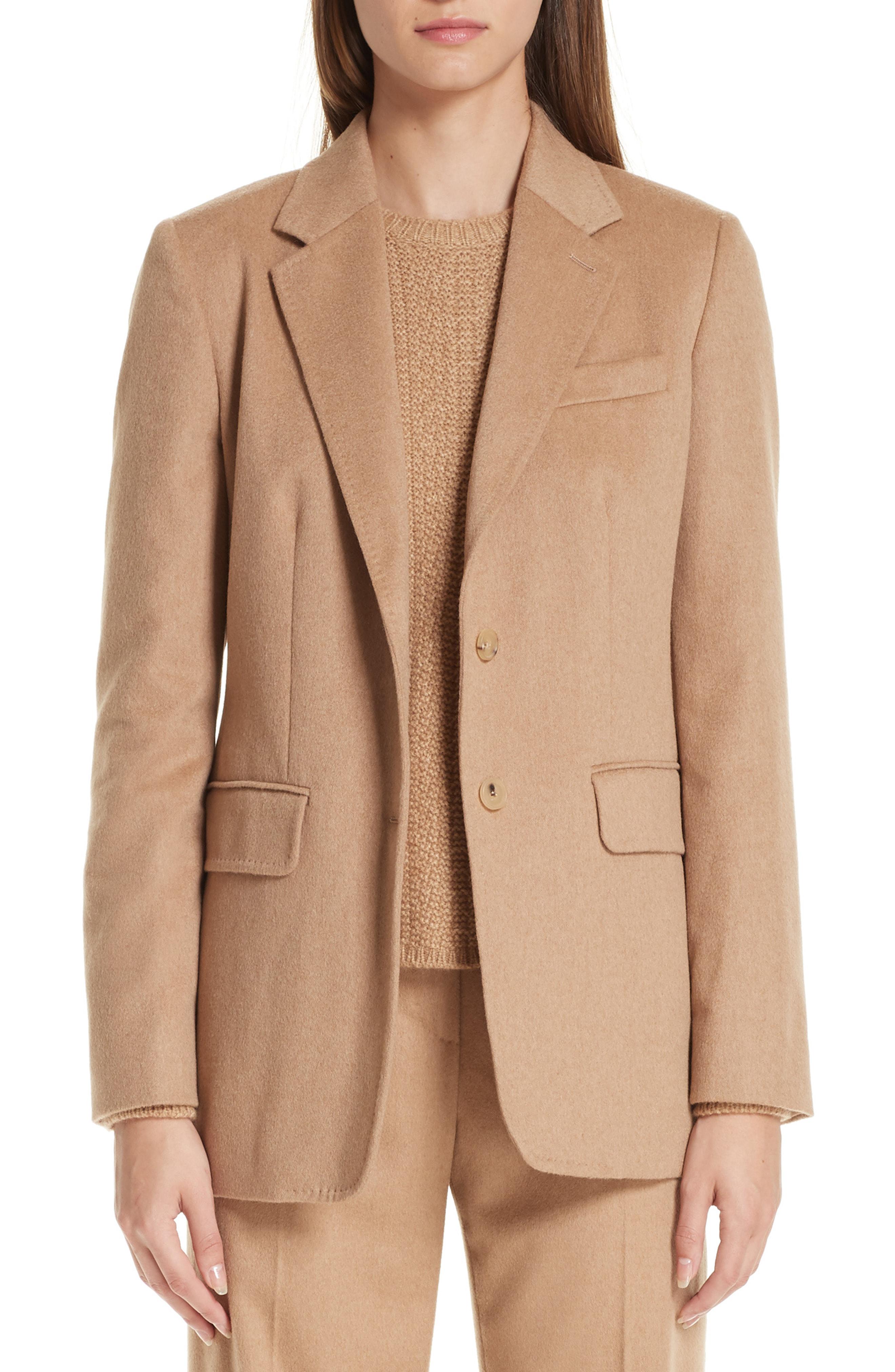 Max Mara Panteon Camel Hair Jacket in Natural - Lyst