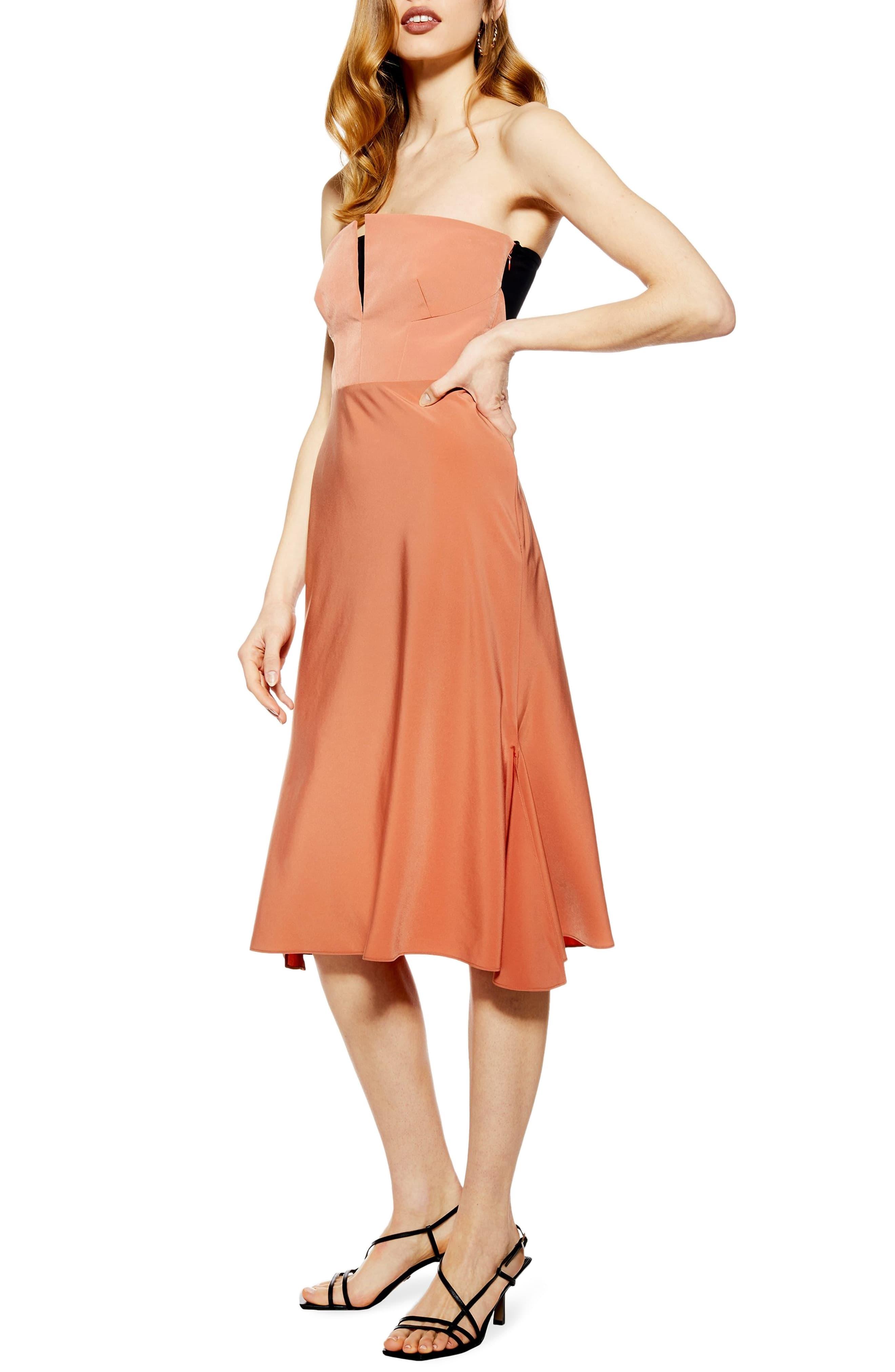 topshop orange dress