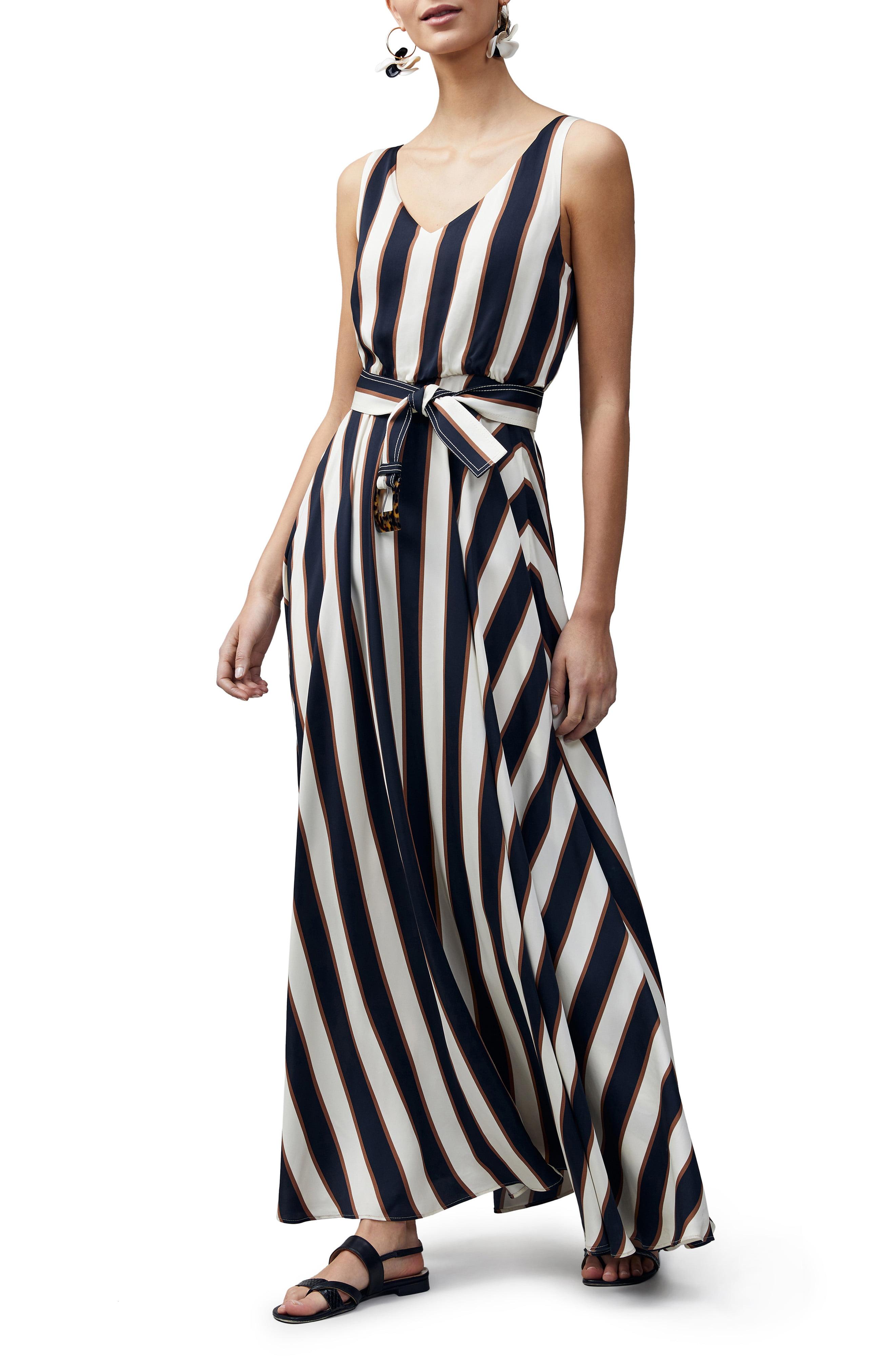 Lafayette 148 New York Memphis Belted Stripe Maxi Dress in Black Lyst