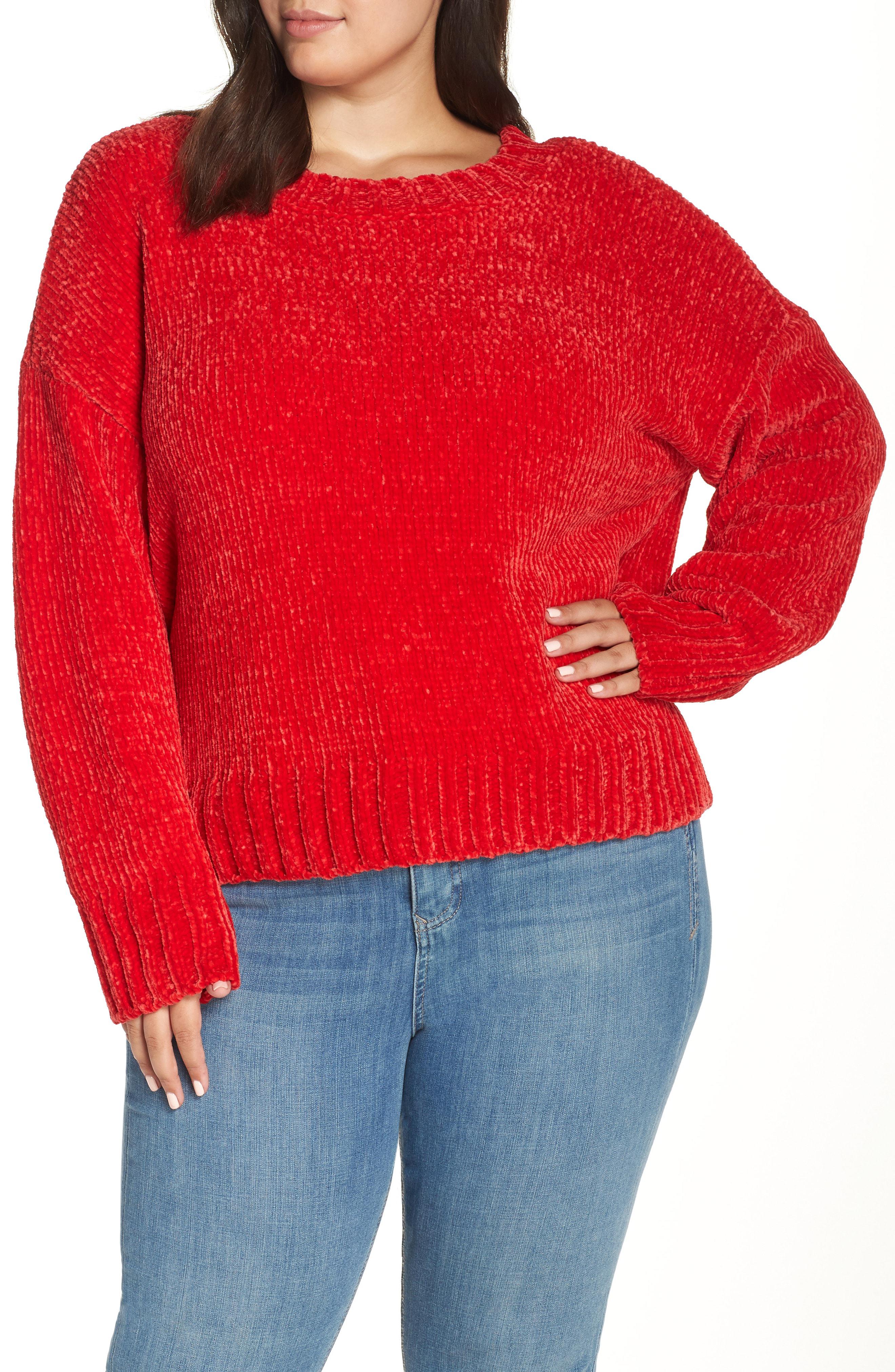 Sanctuary Synthetic Chenille Sweater in Red Lyst