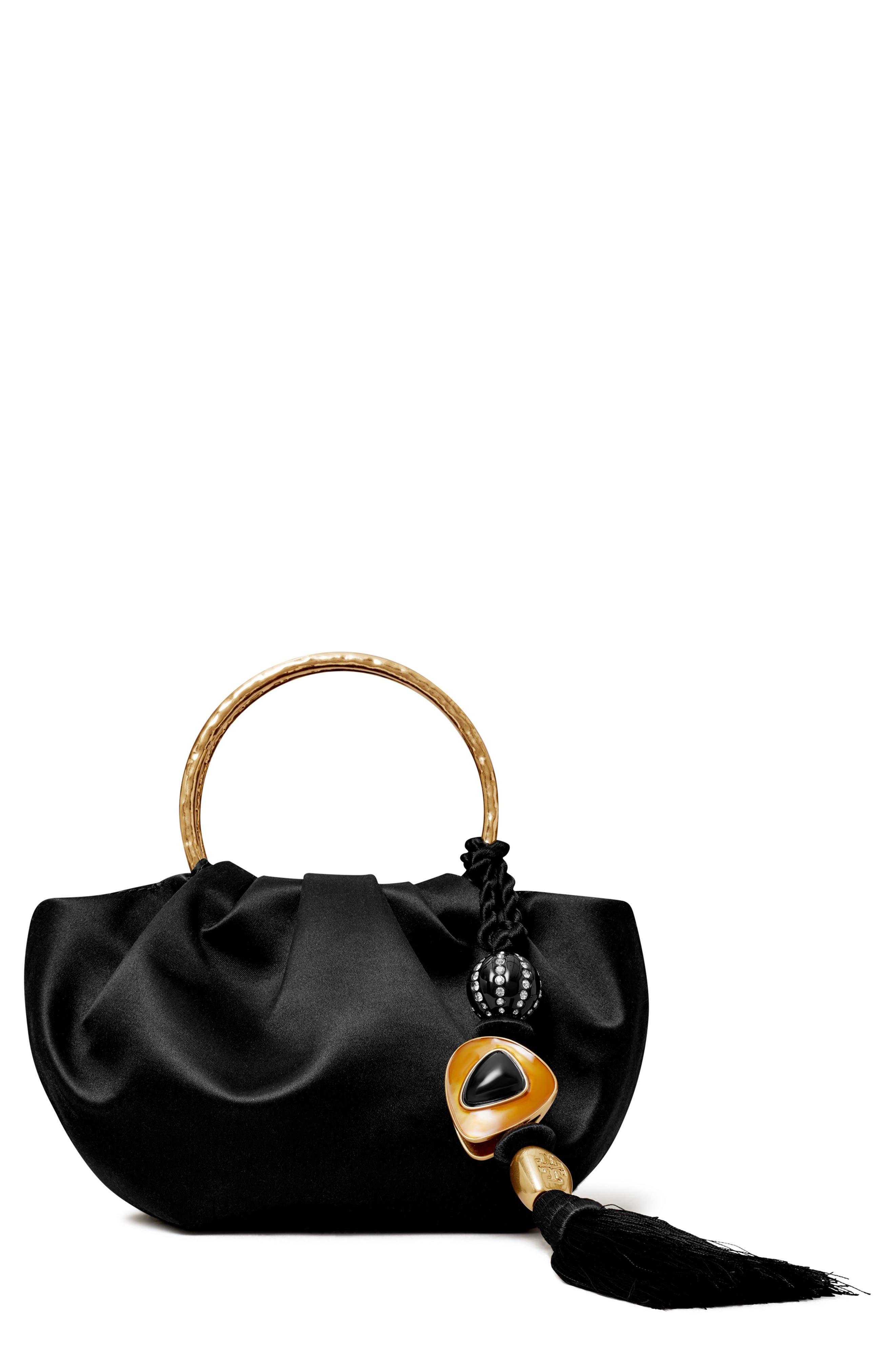 Vintage Black Satin Clutch. Coblentz Evening Bag. Saks Fifth Avenue Pu