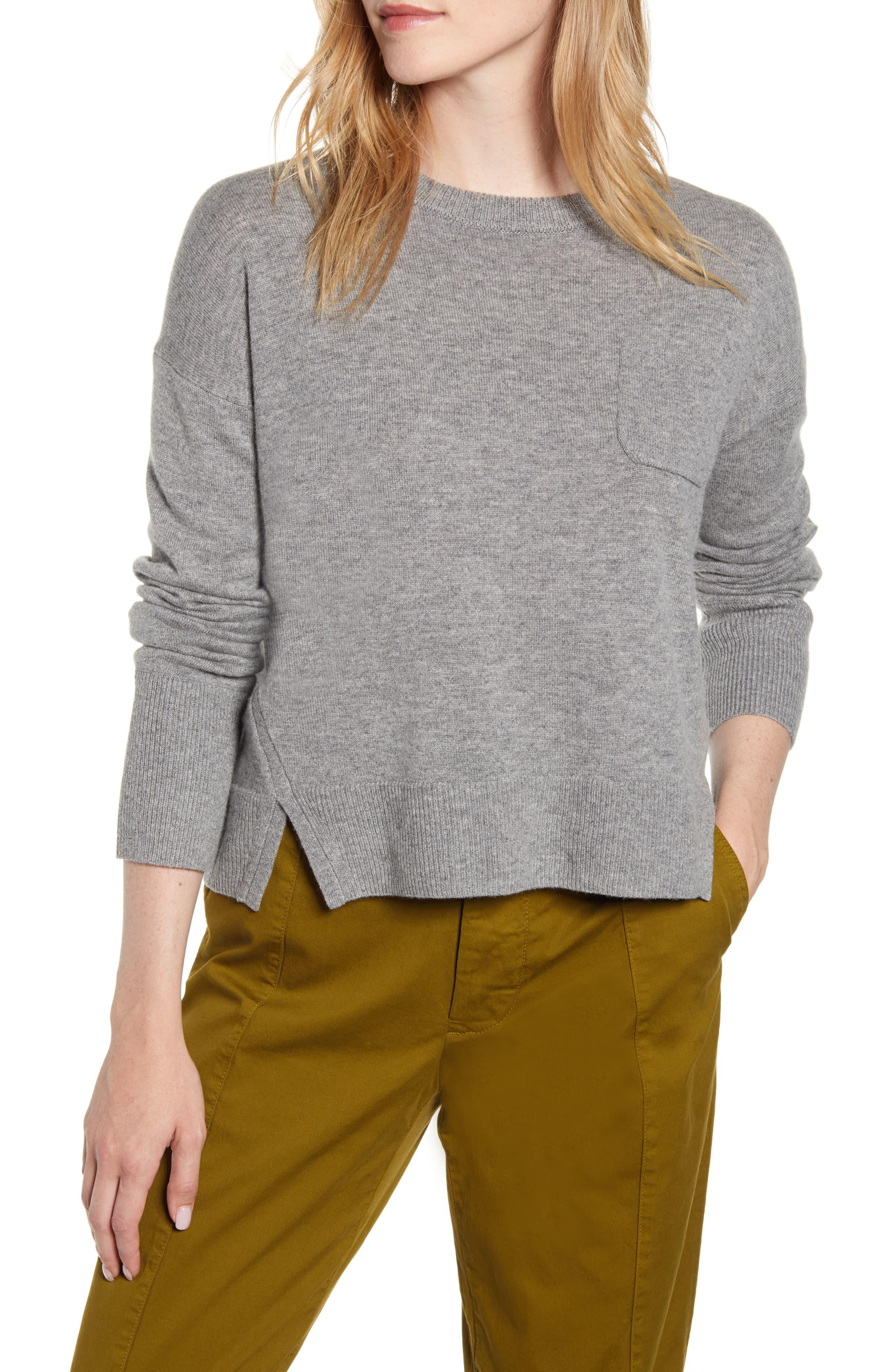 Alex Mill Crop Merino Wool & Cotton Sweater in Heather Gray (Gray) Lyst