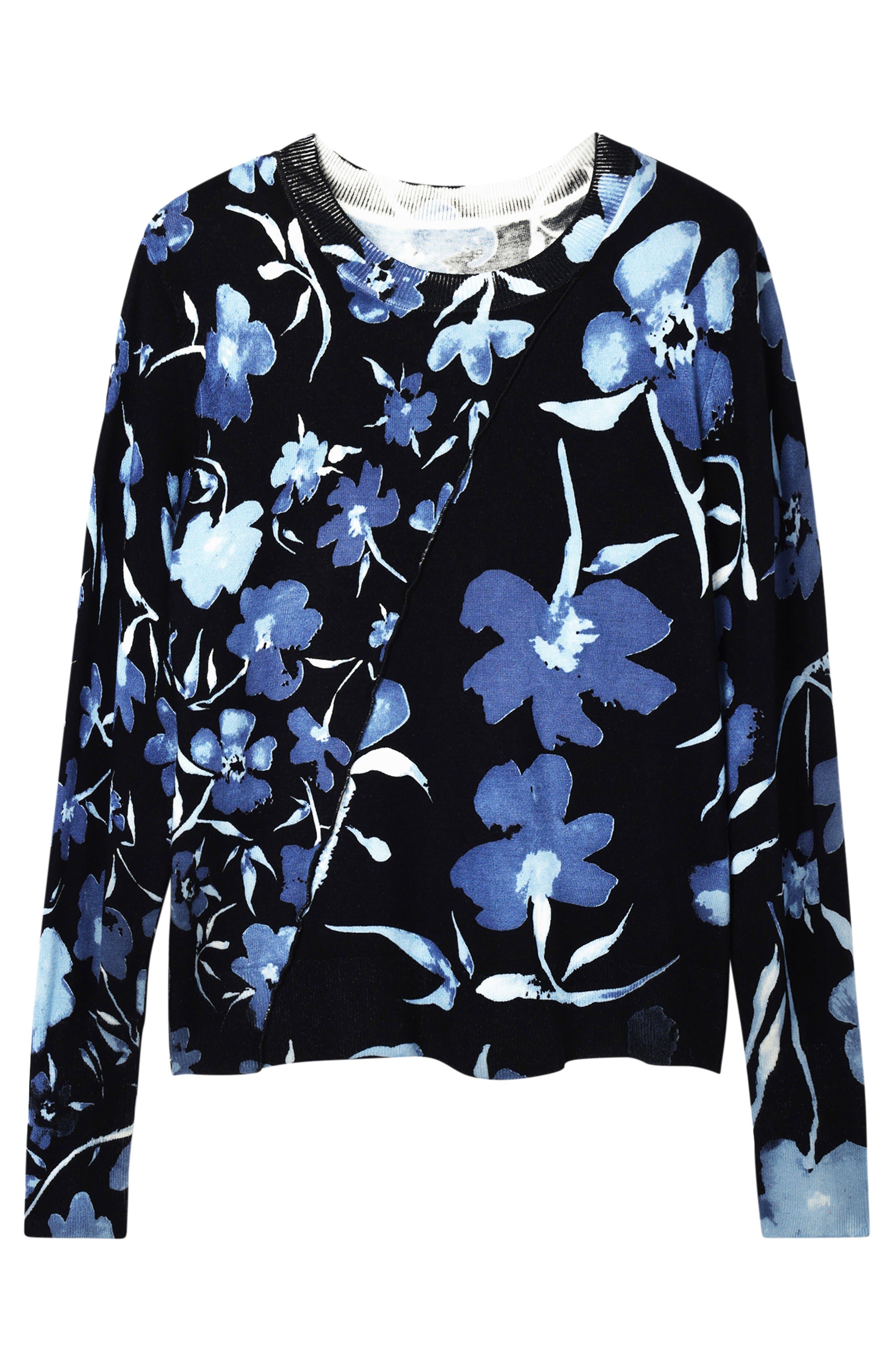 Desigual Jers Darky Floral Print Sweater in Black | Lyst