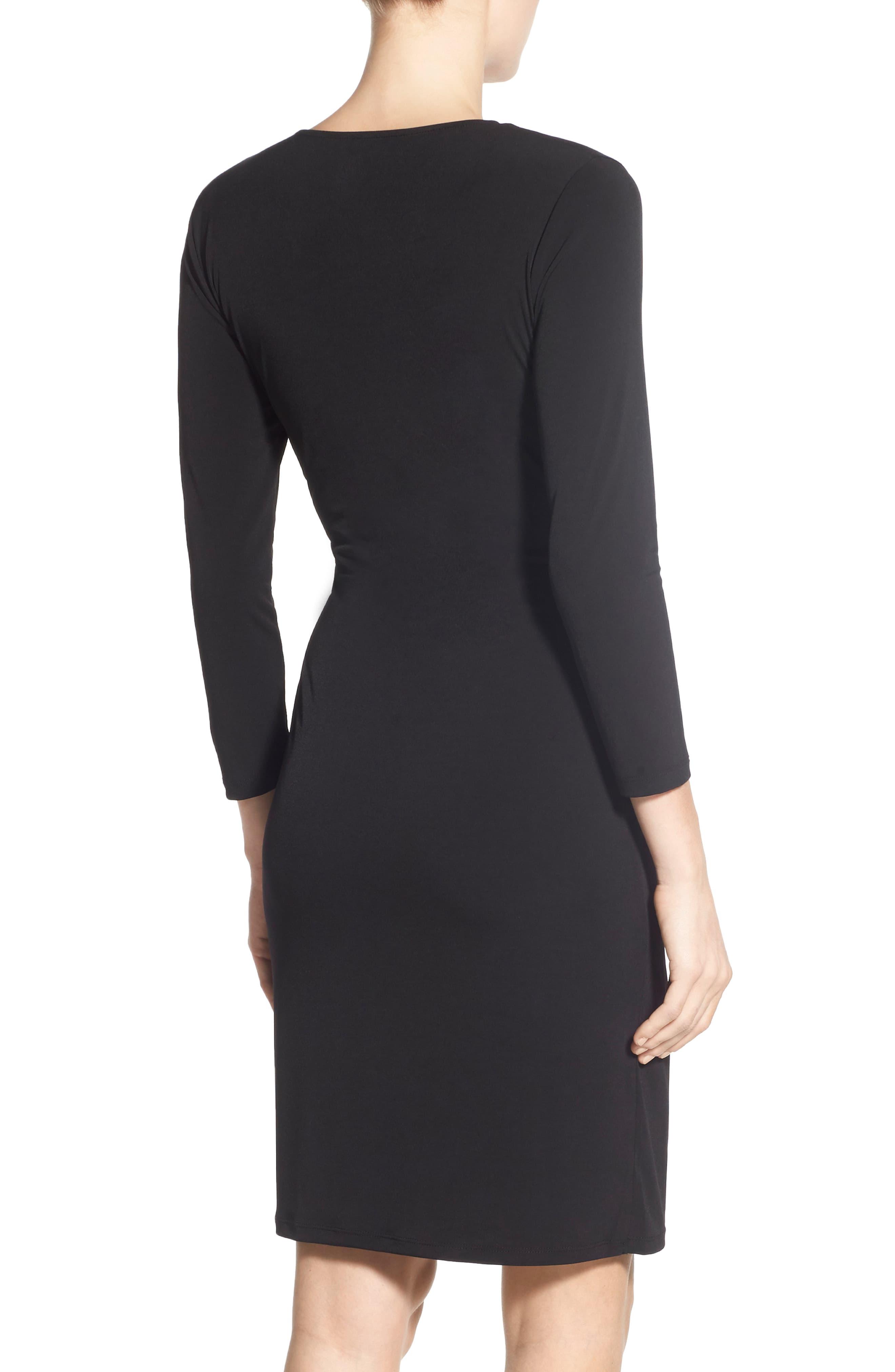 Anne Klein Faux Wrap Jersey Dress in Black - Save 40% - Lyst