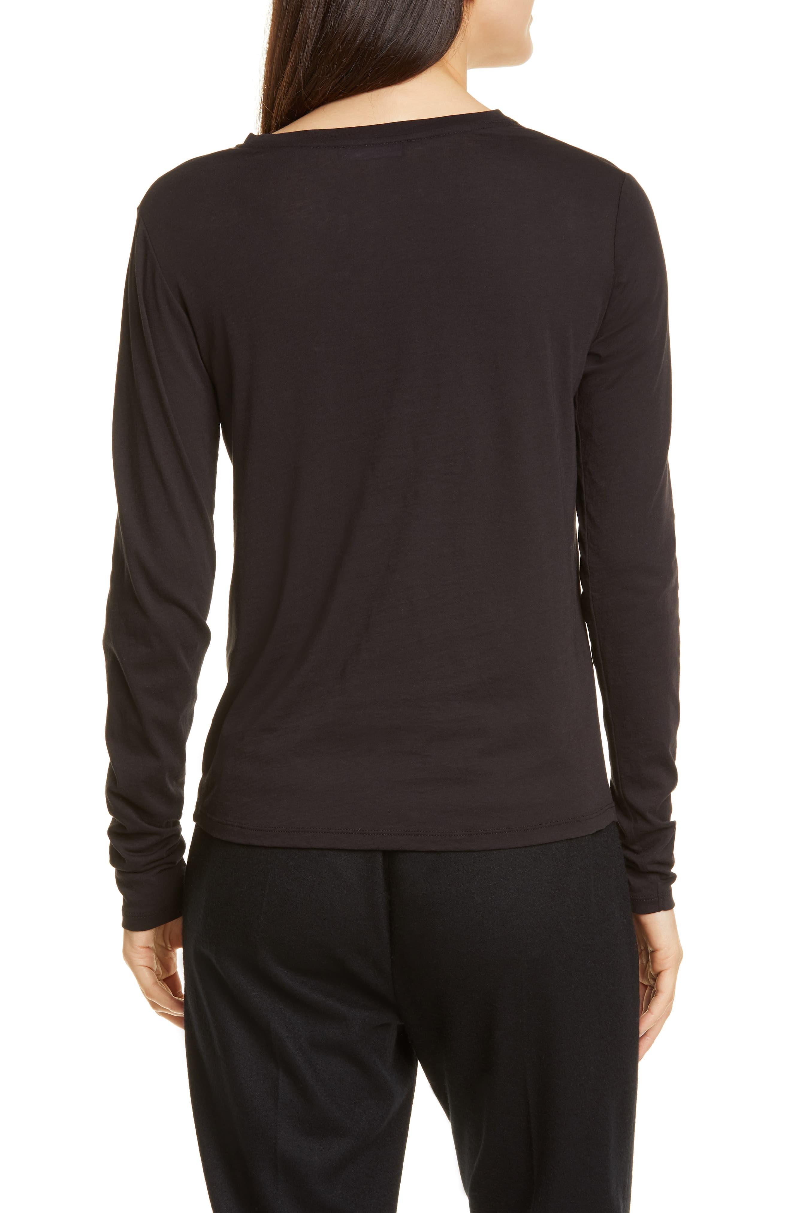 black long sleeve crewneck top