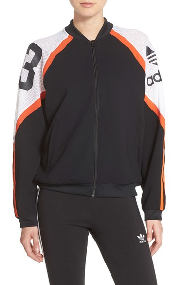 black and orange adidas track jacket