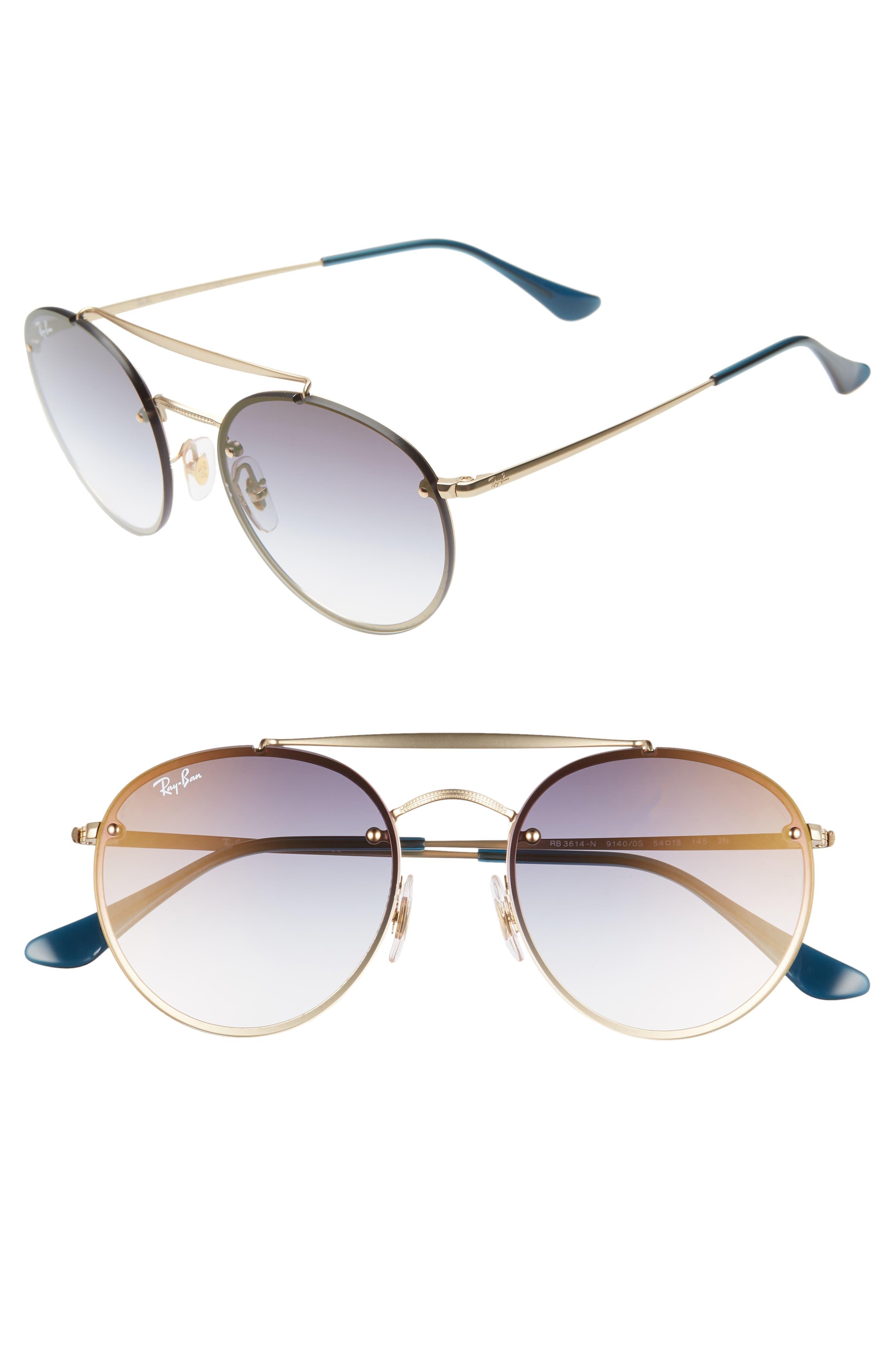 Ray Ban 54mm Polarized Gradient Round Sunglasses In Metallic Lyst Ray Ban 54mm Polarized Gradient Round Sunglasses In Metallic Lyst