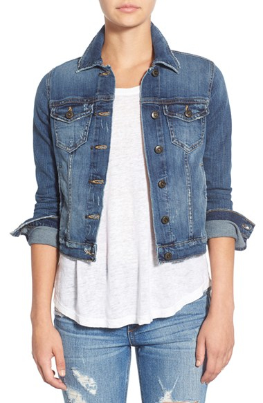 Joe's jeans Cropped Stretch-Denim Jacket in Blue | Lyst