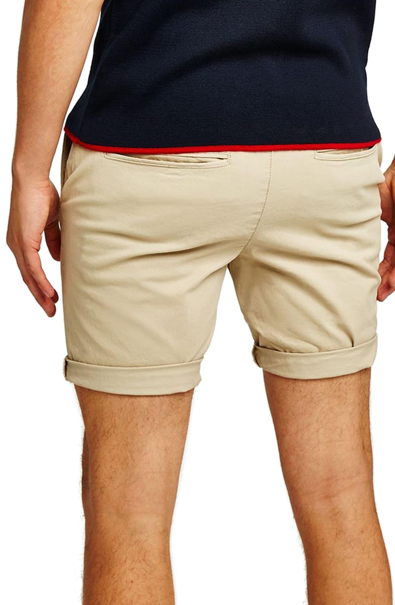 topman skinny fit chino shorts