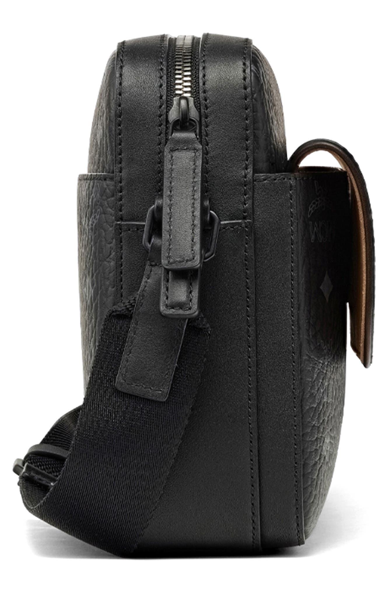 MCM Black/Grey Coated Canvas and Leather Crossbody Bag