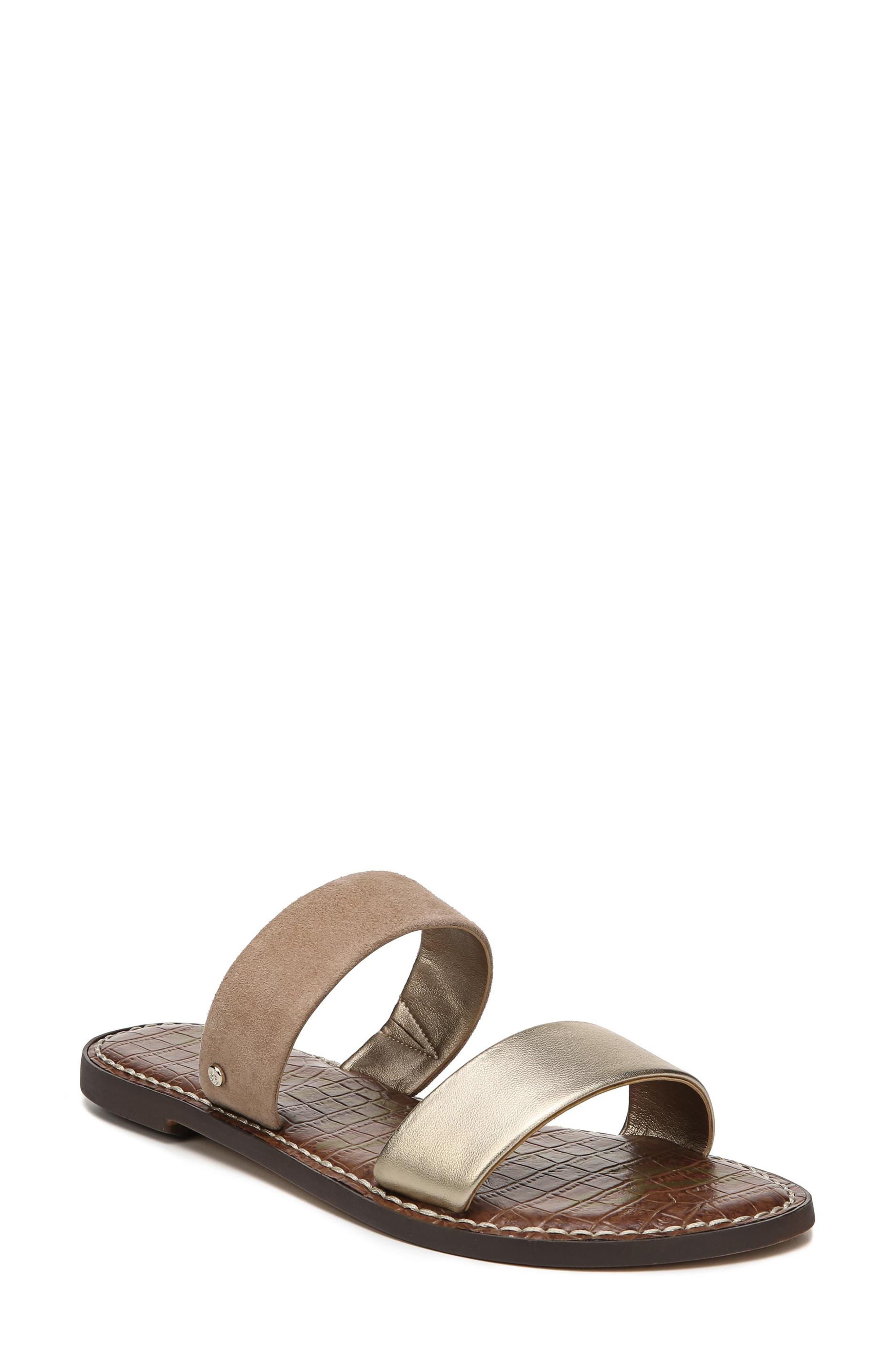 gala two strap genuine calf hair slide sandal