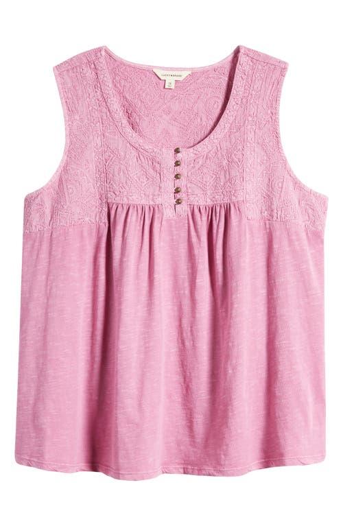 lucky brand embroidered yoke top