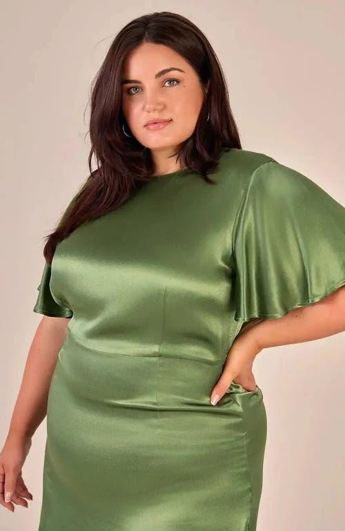 sienna cap sleeve long dress Rewritten Sienna Capped Sleeve Dress in Green
