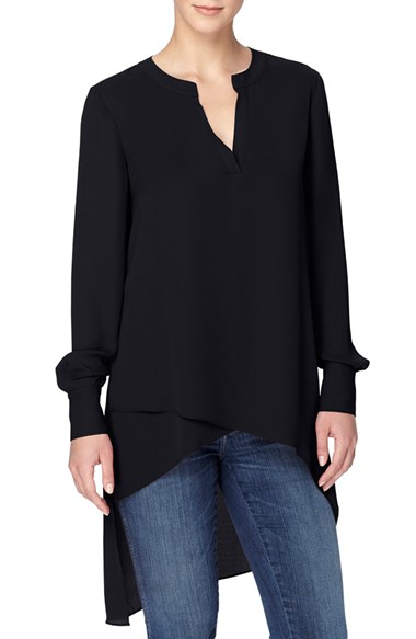 lyst catherine malandrino livy high low tunic blouse in blue lyst catherine malandrino livy high low tunic blouse in blue