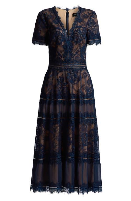 Tadashi Shoji Lace & Mesh Midi Cocktail Dress in Black | Lyst Tadashi Shoji Lace & Mesh Midi Cocktail Dress in Black | Lyst