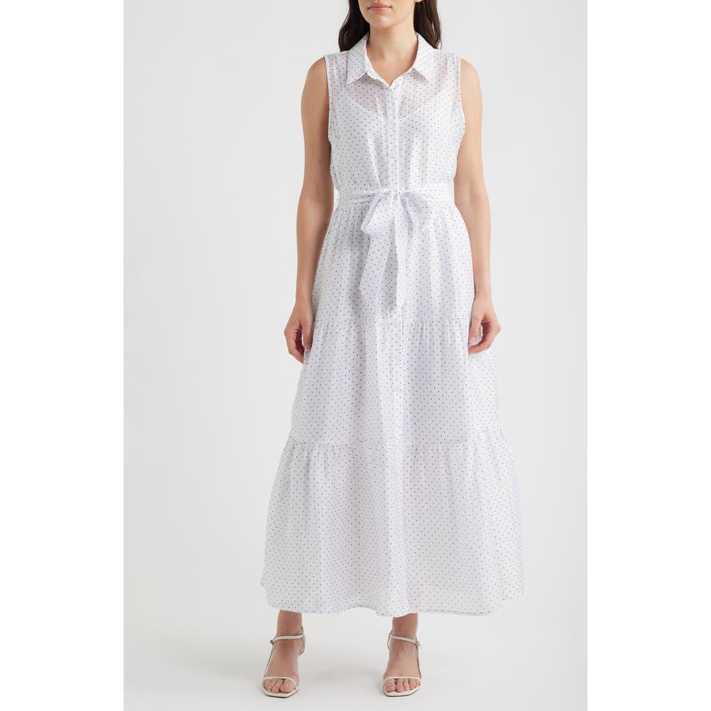 midi white slip dress Alba Frill Trim Midi Dress White