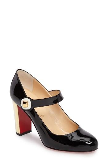 Christian Louboutin Leather Bibaba Mary Jane Pump in Black Patent (Black) -  Lyst
