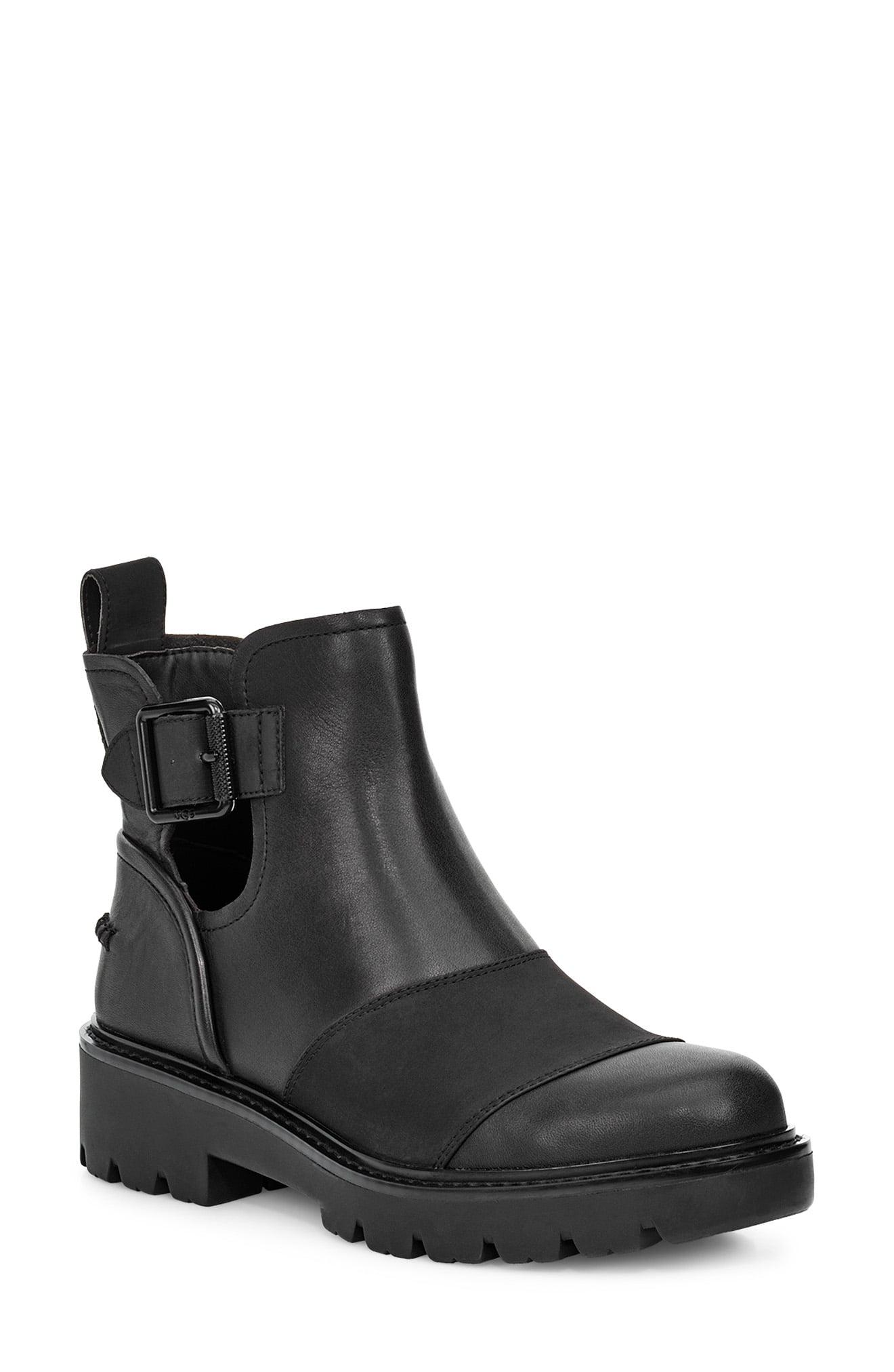 UGG Leather UGG Stockton Bootie in Black Leather (Black) - Lyst