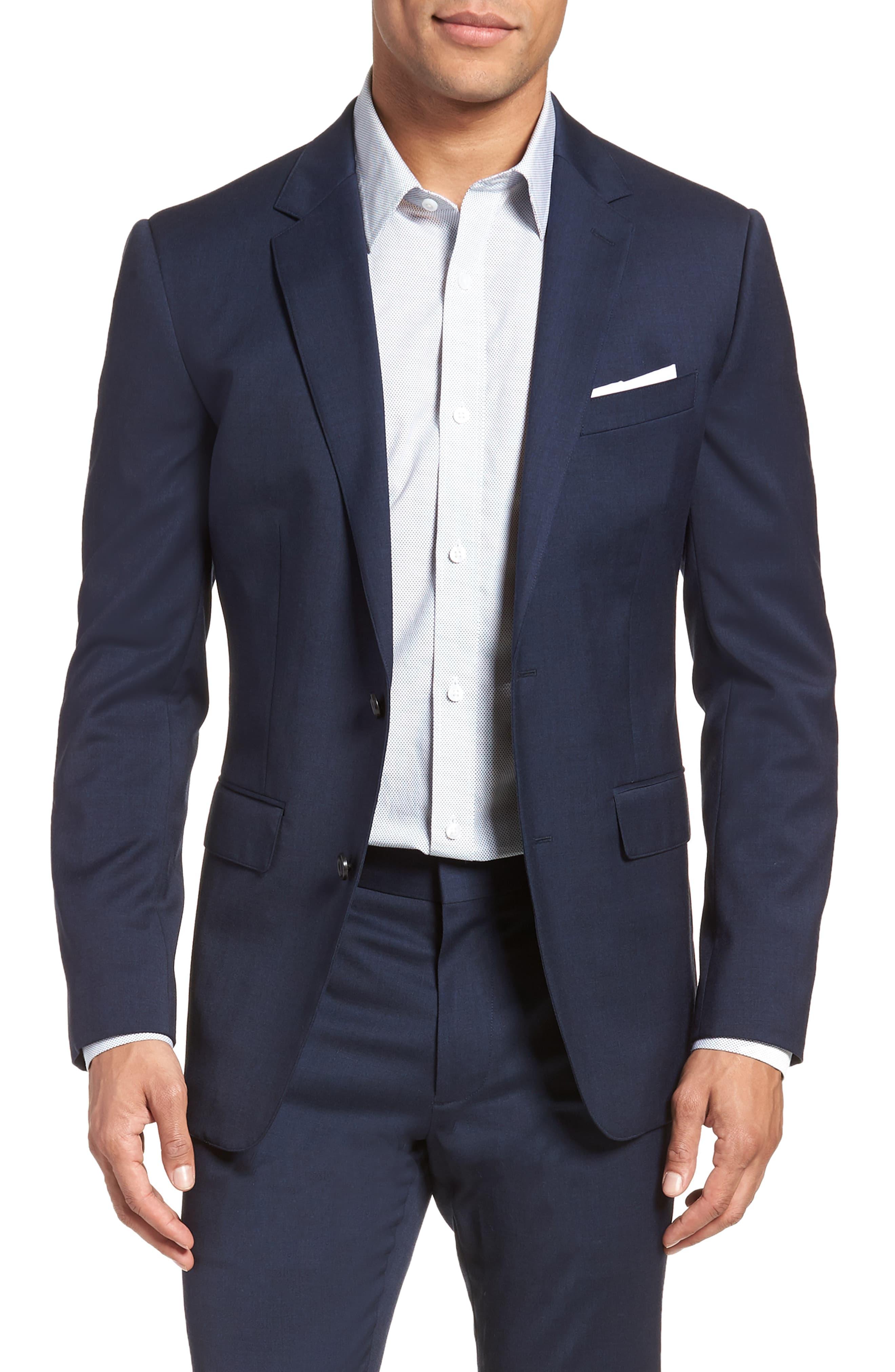 Bonobos Jetsetter Slim Fit Stretch Wool Blazer in Bright Navy (Blue