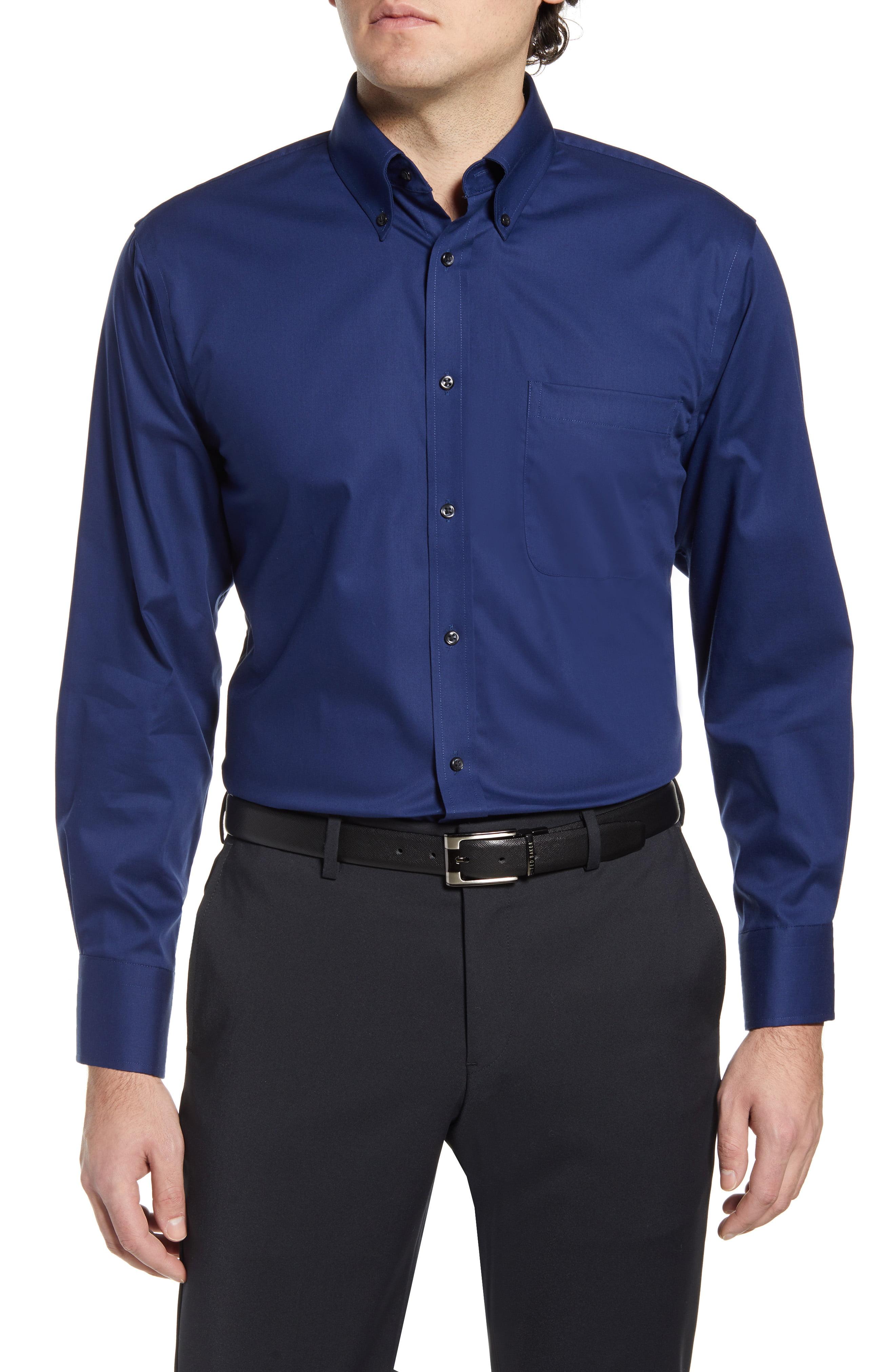 Nordstrom Cotton Traditional Fit Noniron Dress Shirt in Blue for Men