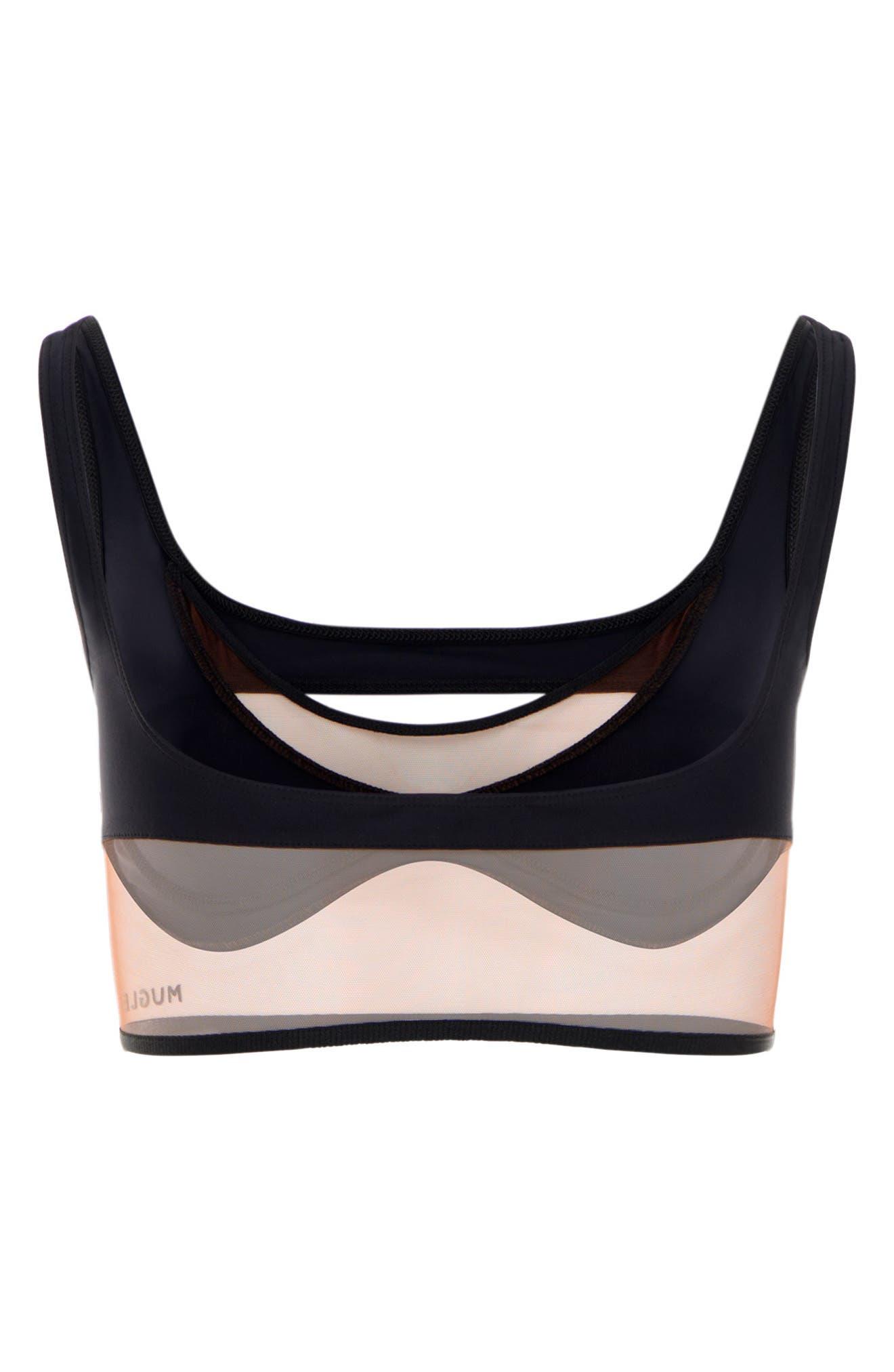 Mugler Illusion Mesh Sports Bra in Black Lyst