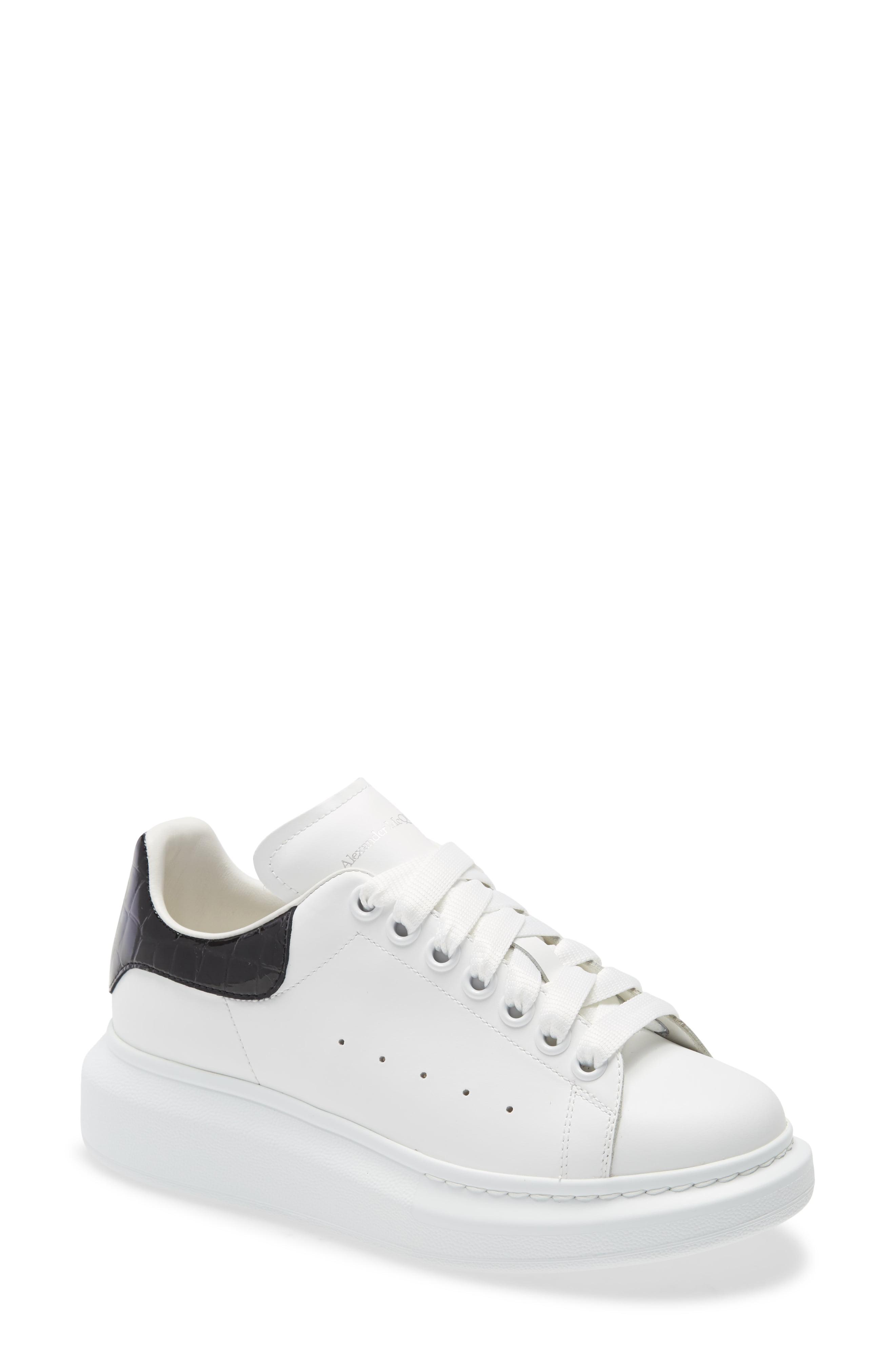 Alexander McQueen Suede & Leather Platform Sneakers in White/ Leopard ...