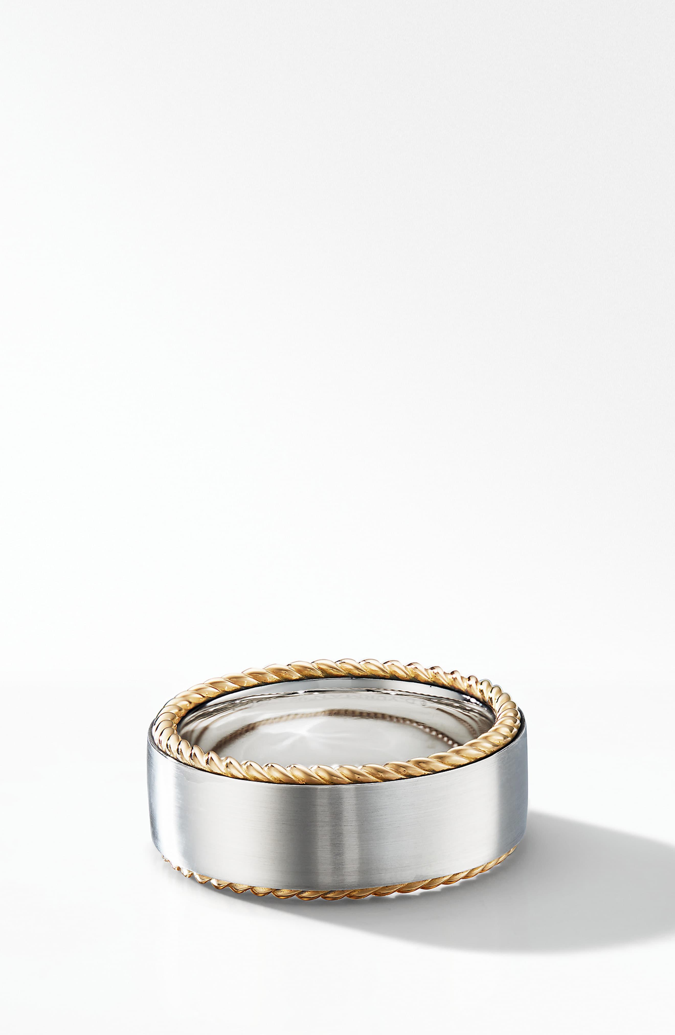 David Yurman Men's 9mm 18kgold Streamline Band Ring in Silver