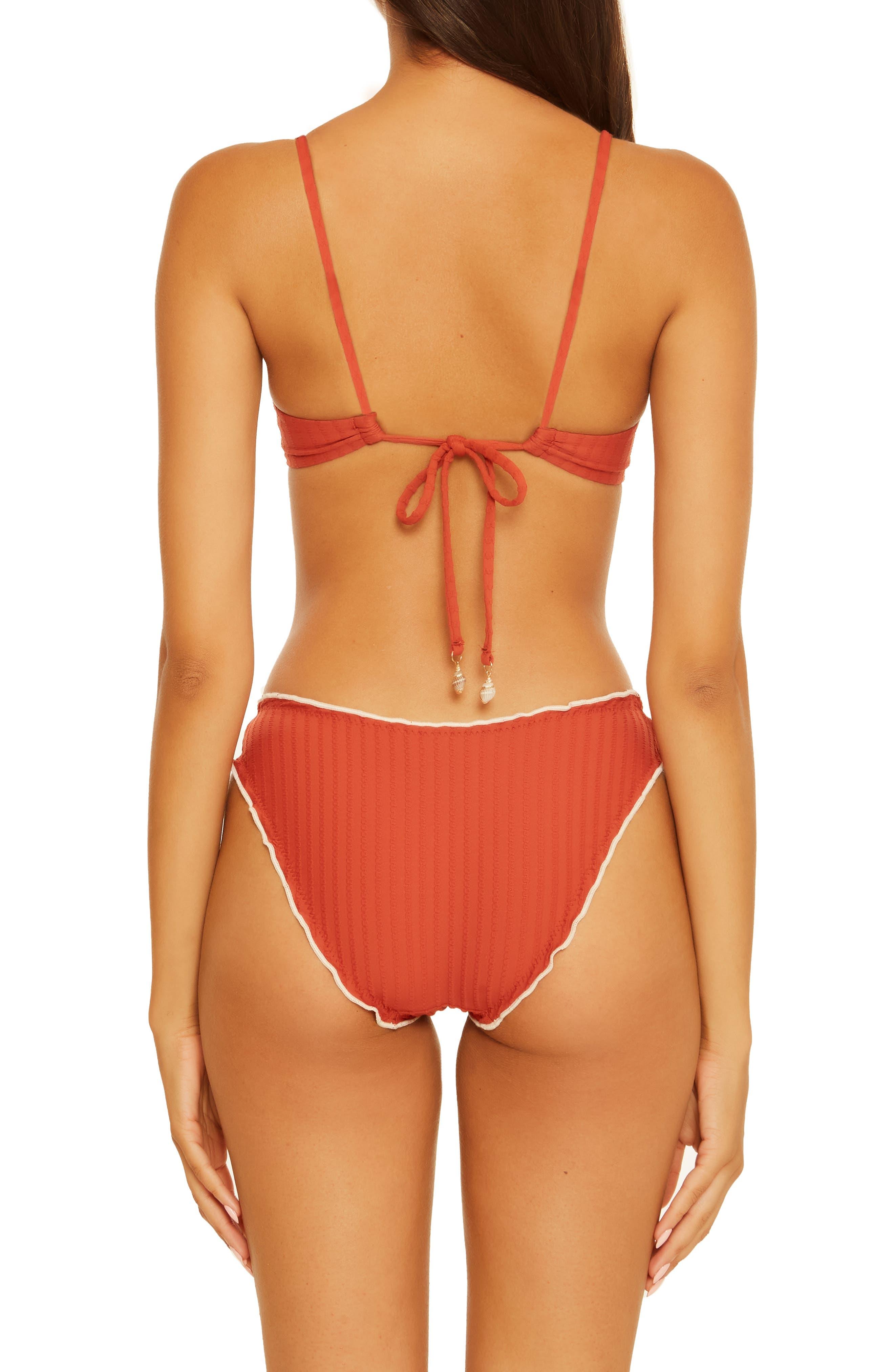 Isabella Rose Mayorca Maui High Cut Bikini Bottoms in Orange | Lyst