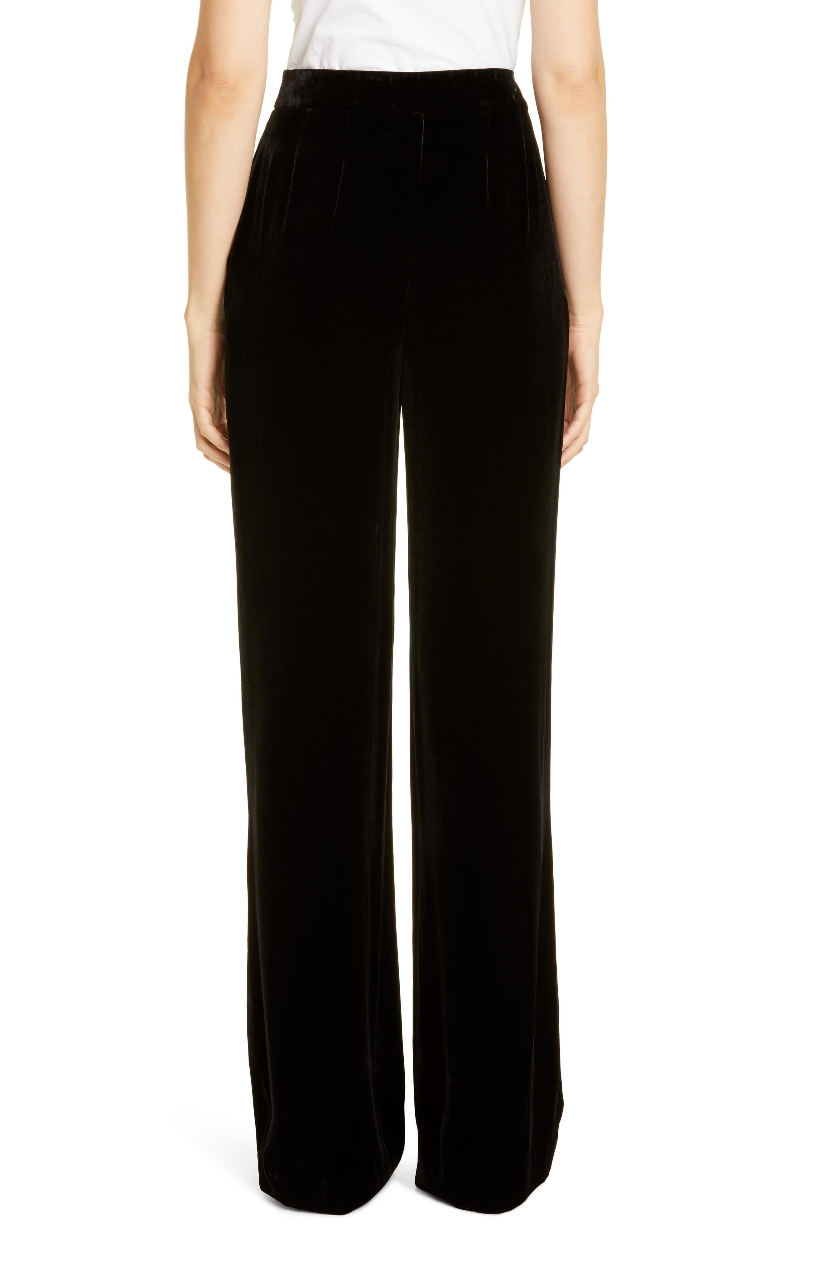 Lafayette 148 New York Dalton Velvet Wide Leg Pants in Black - Lyst