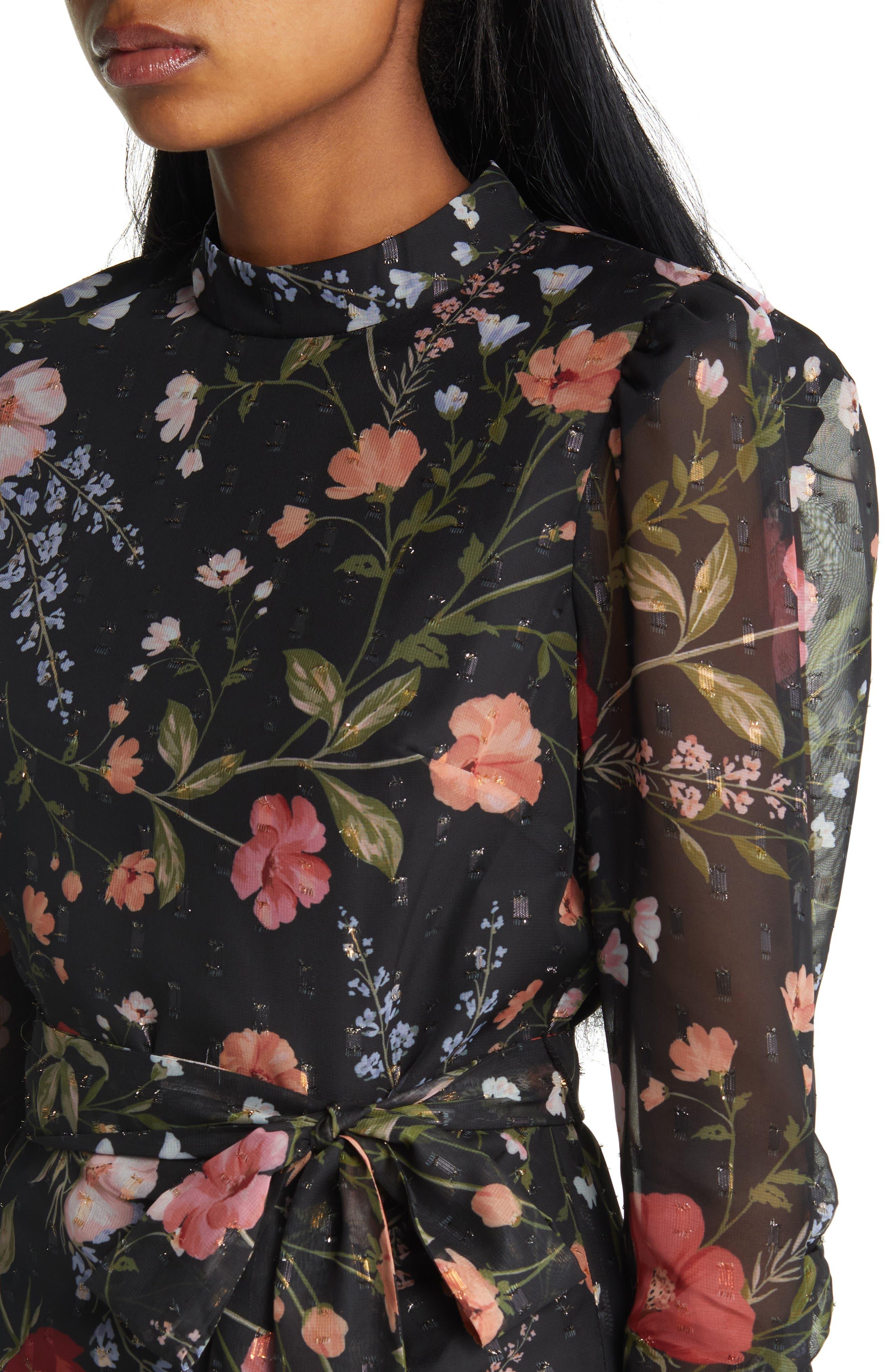 eliza j floral long sleeve midi dress Eliza J Floral Long Sleeve Midi Dress